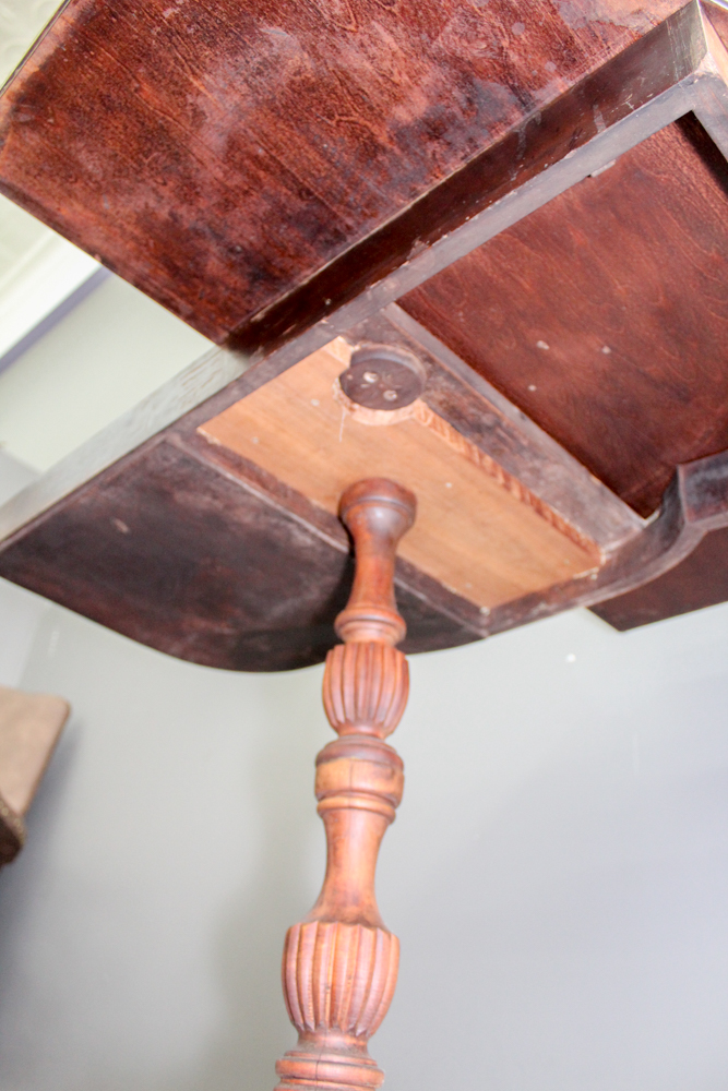 Antique Game Table with Hidden Drawer