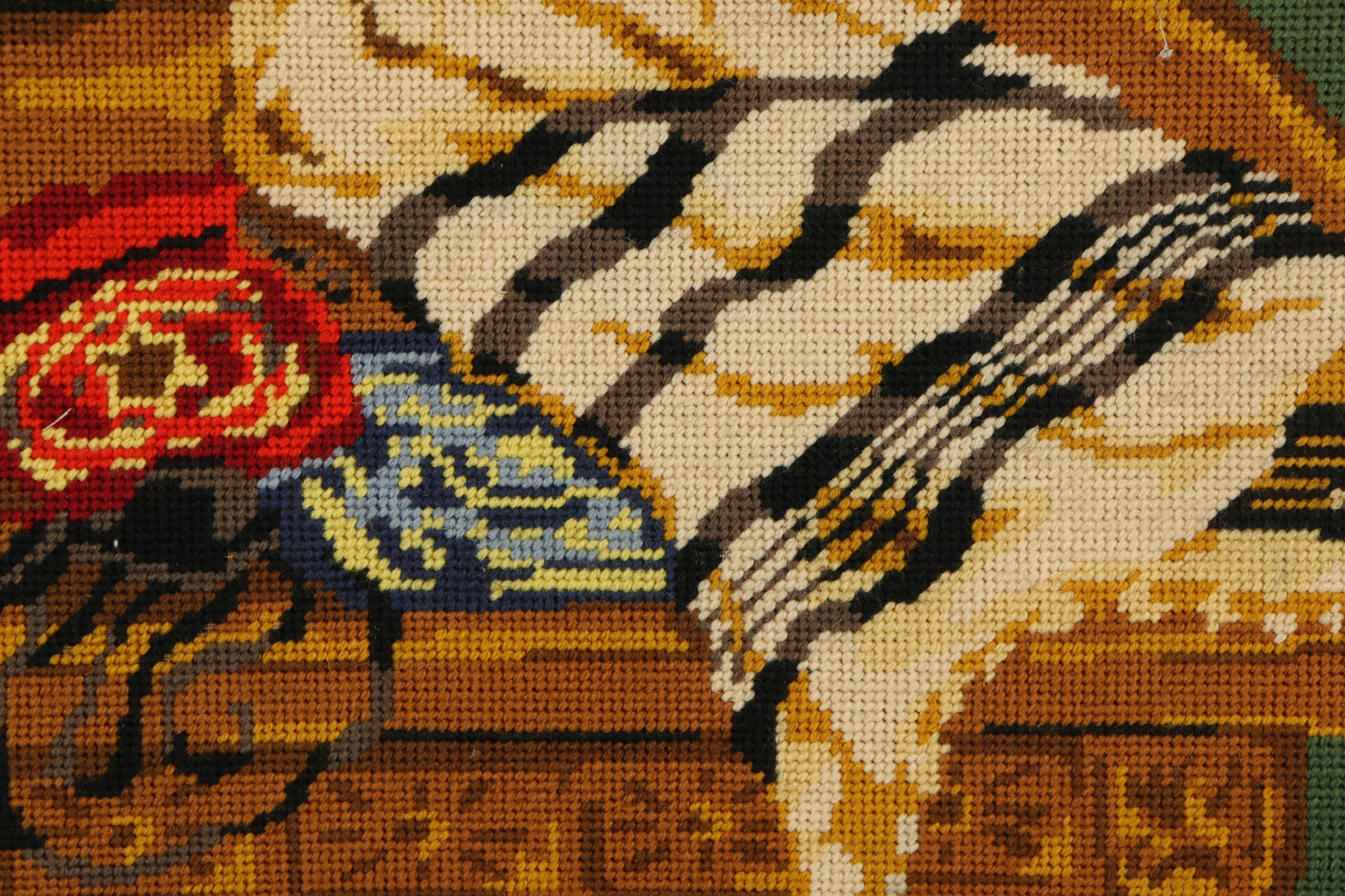 Needle Point Still Life of Judaica