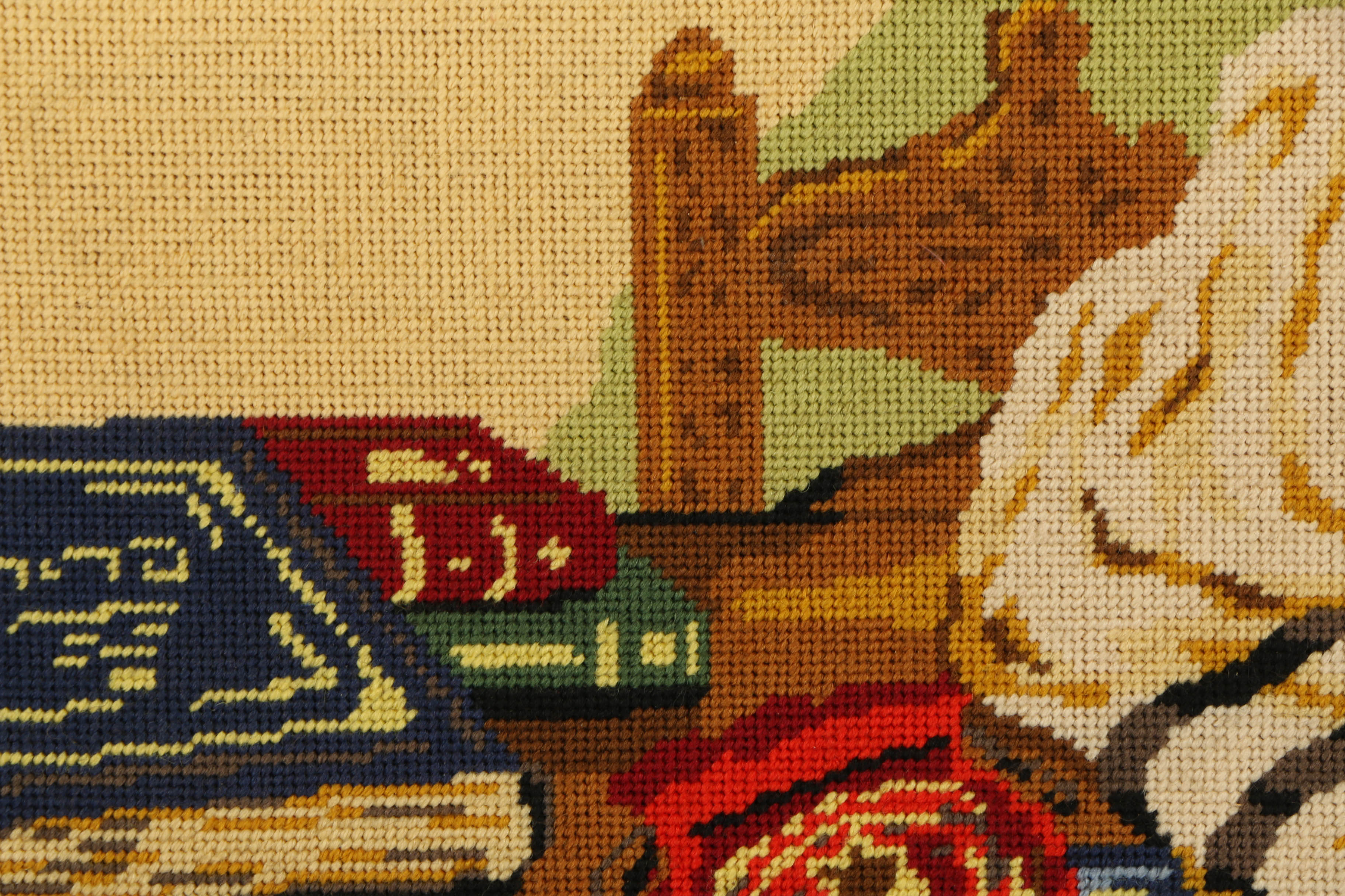 Needle Point Still Life of Judaica