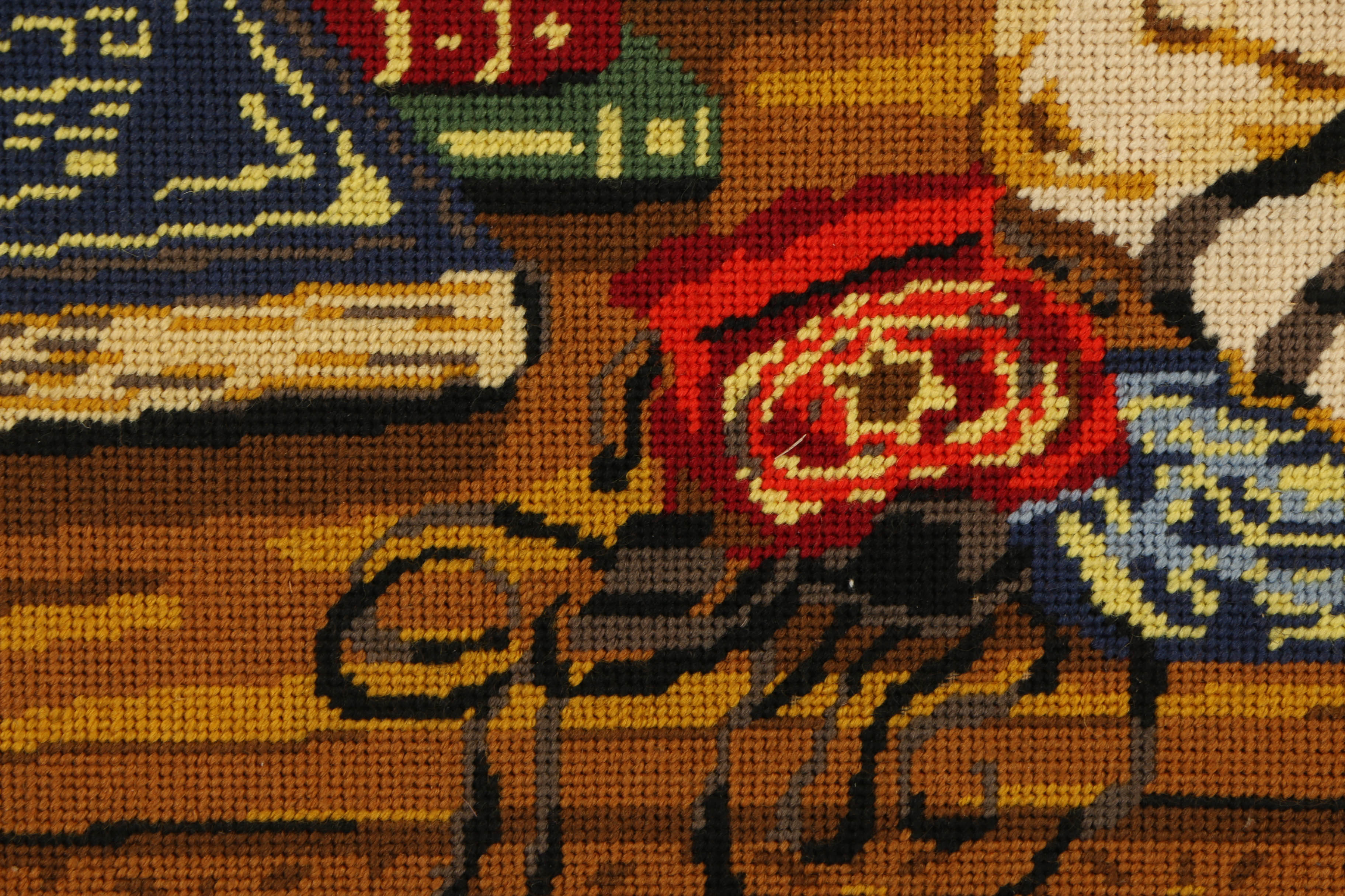 Needle Point Still Life of Judaica