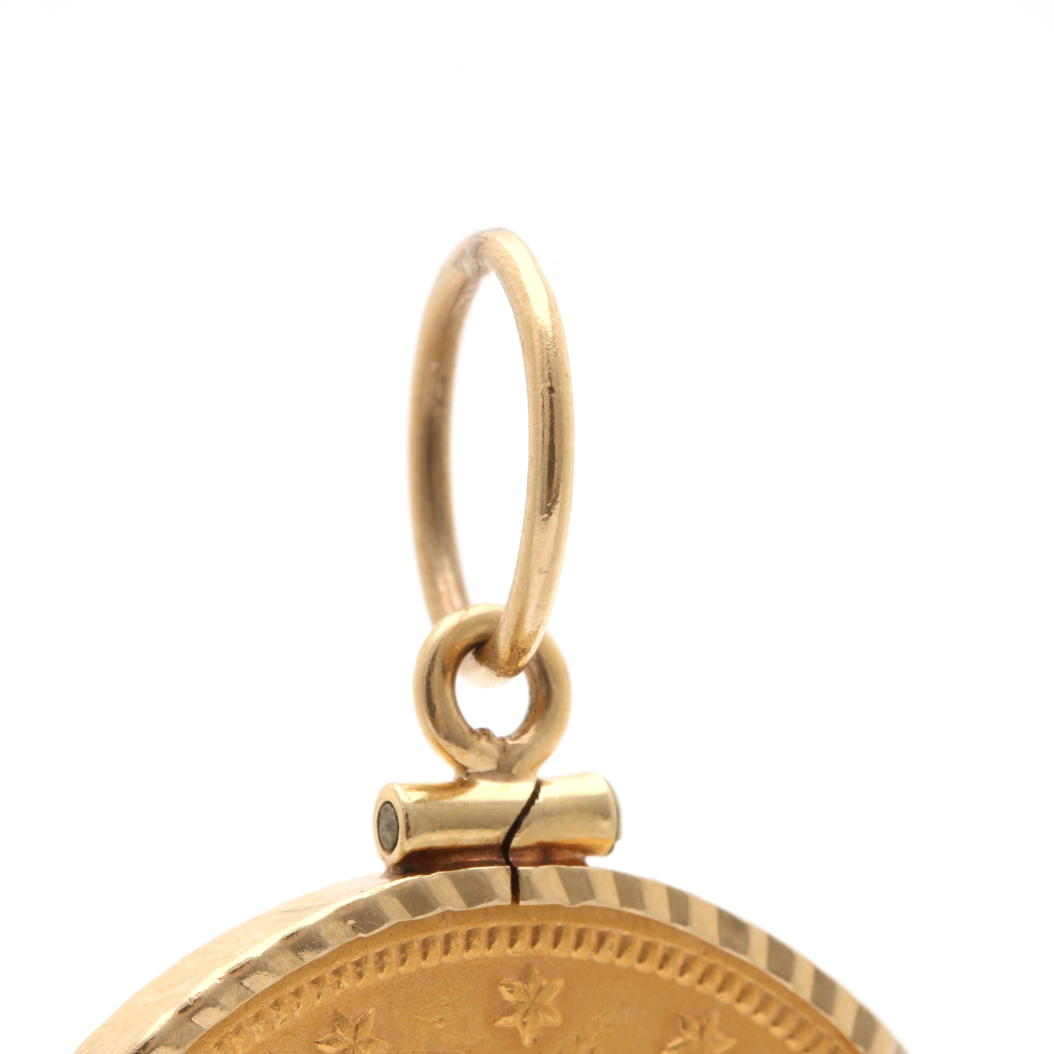 1901 Liberty Head Ten Dollar Gold Eagle Coin 14K Yellow Gold Pendant