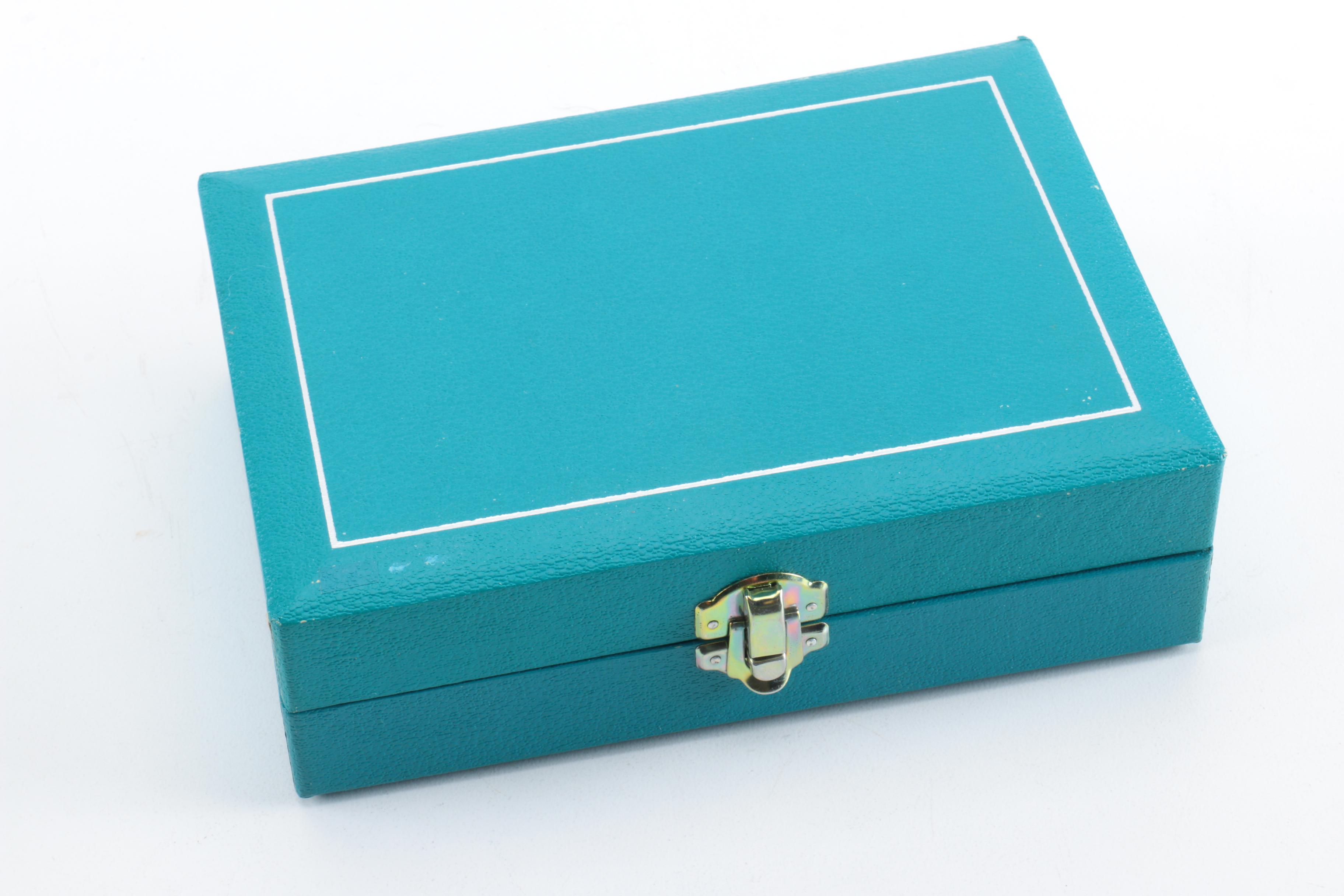 Raimond Silver Plate Salt Cellars with Lead and Copper Sugar Bowl and Creamer