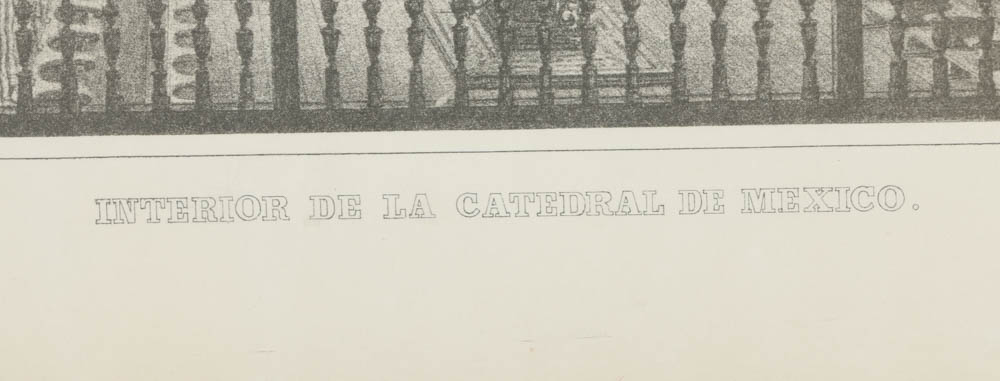 Reproduction Print After Pietro Gualdi "Interior de la Catedral de Mexico"