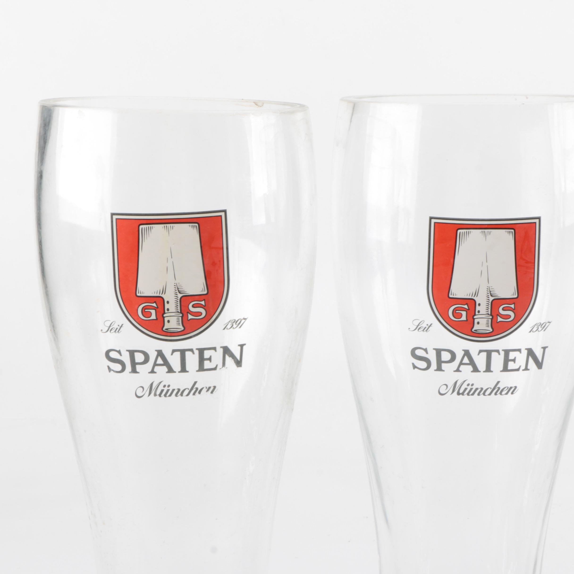 German Franziskaner Weissbier and Spaten Boot Beer Glasses