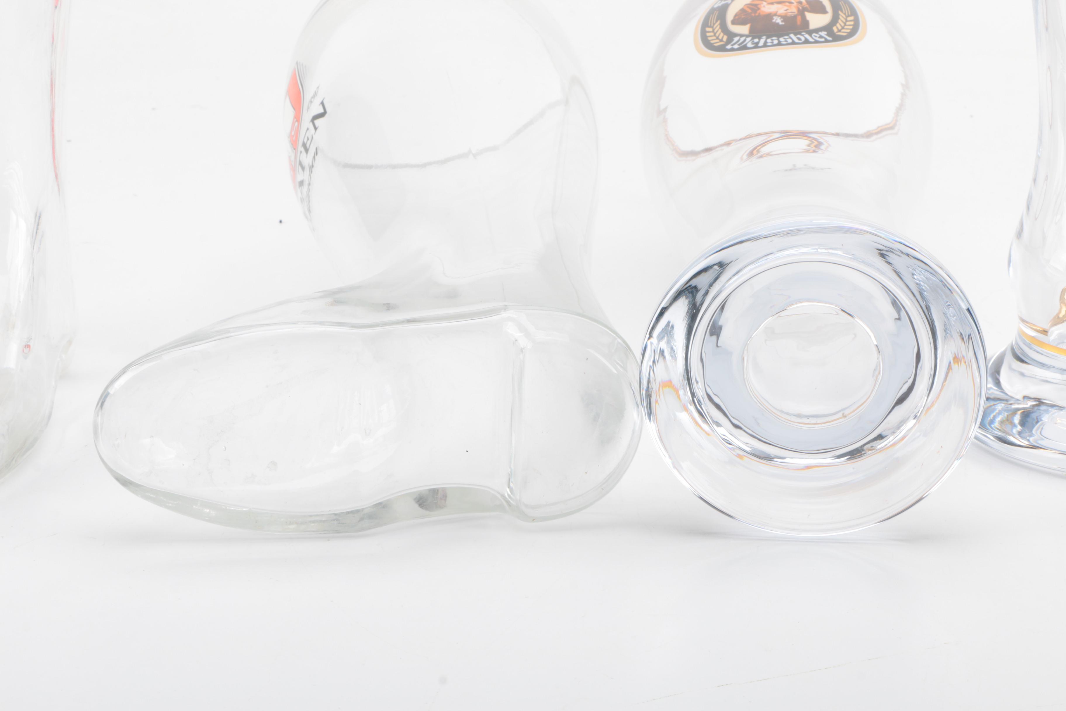 German Franziskaner Weissbier and Spaten Boot Beer Glasses