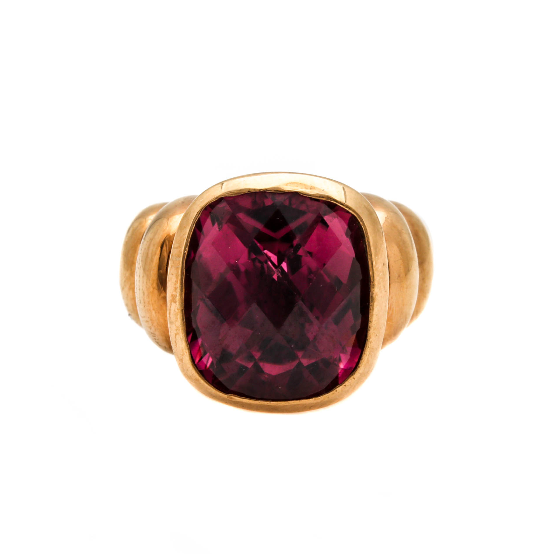 David Yurman Sterling Silver and 14K Yellow Gold Pink Tourmaline Ring