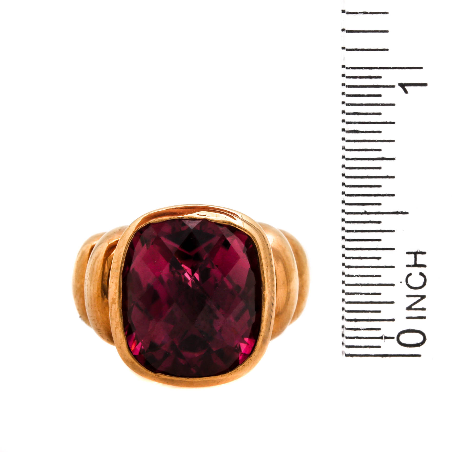 David Yurman Sterling Silver and 14K Yellow Gold Pink Tourmaline Ring