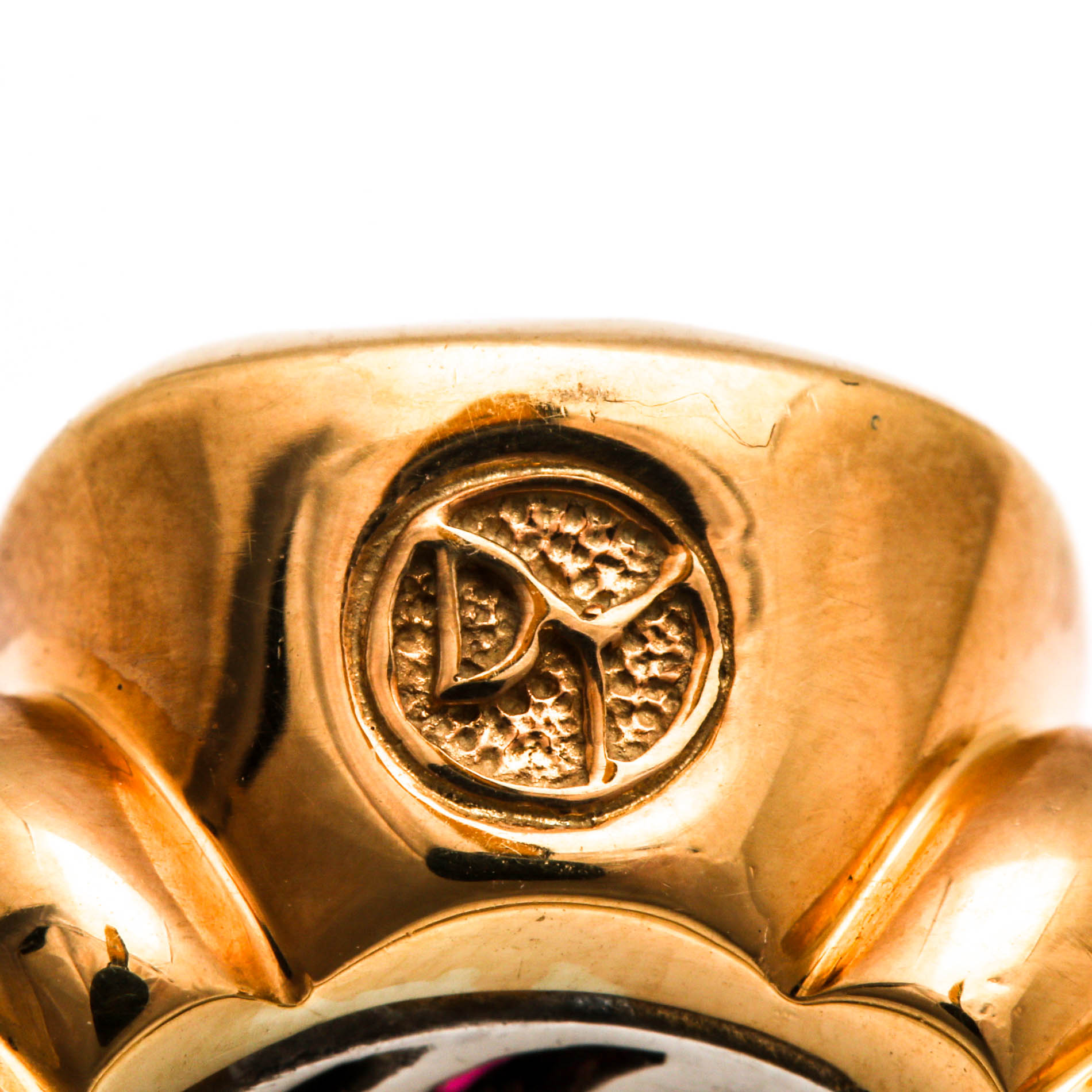 David Yurman Sterling Silver and 14K Yellow Gold Pink Tourmaline Ring