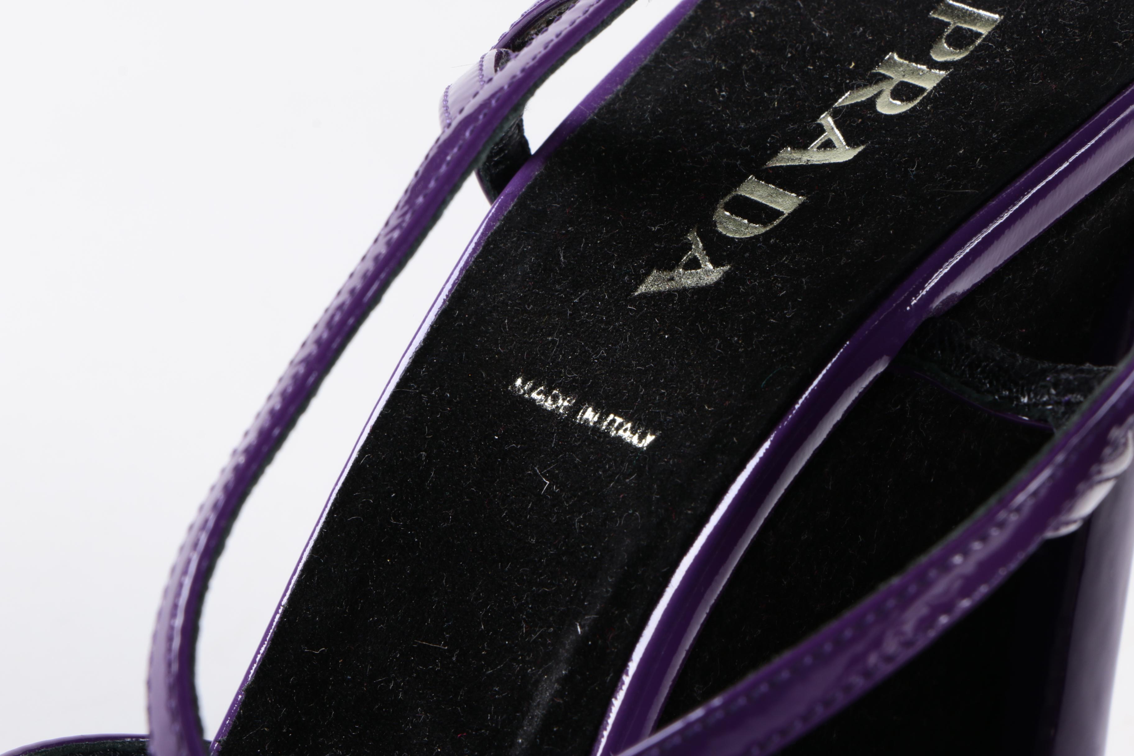 Prada Purple Patent Leather Wedges