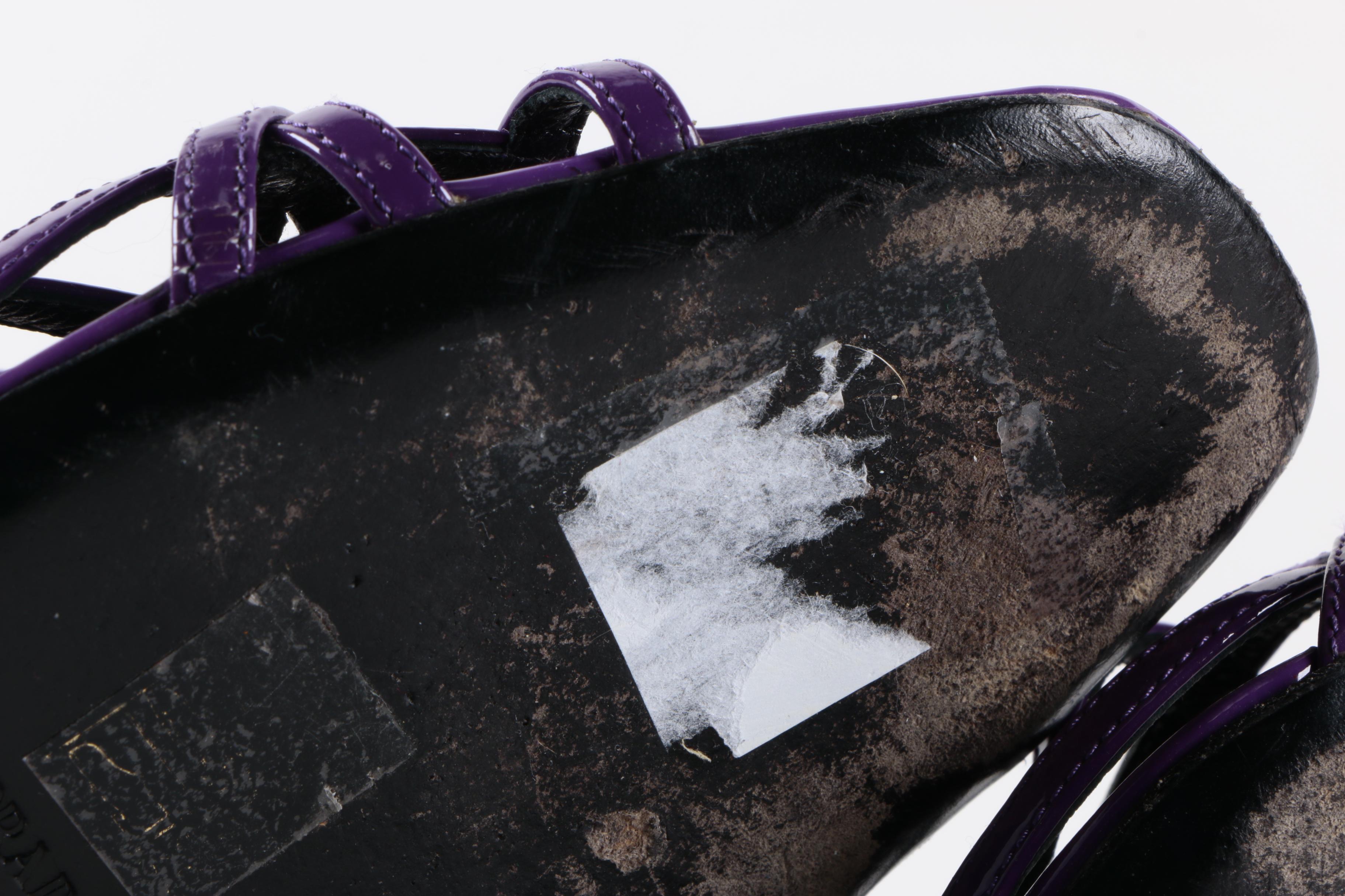 Prada Purple Patent Leather Wedges