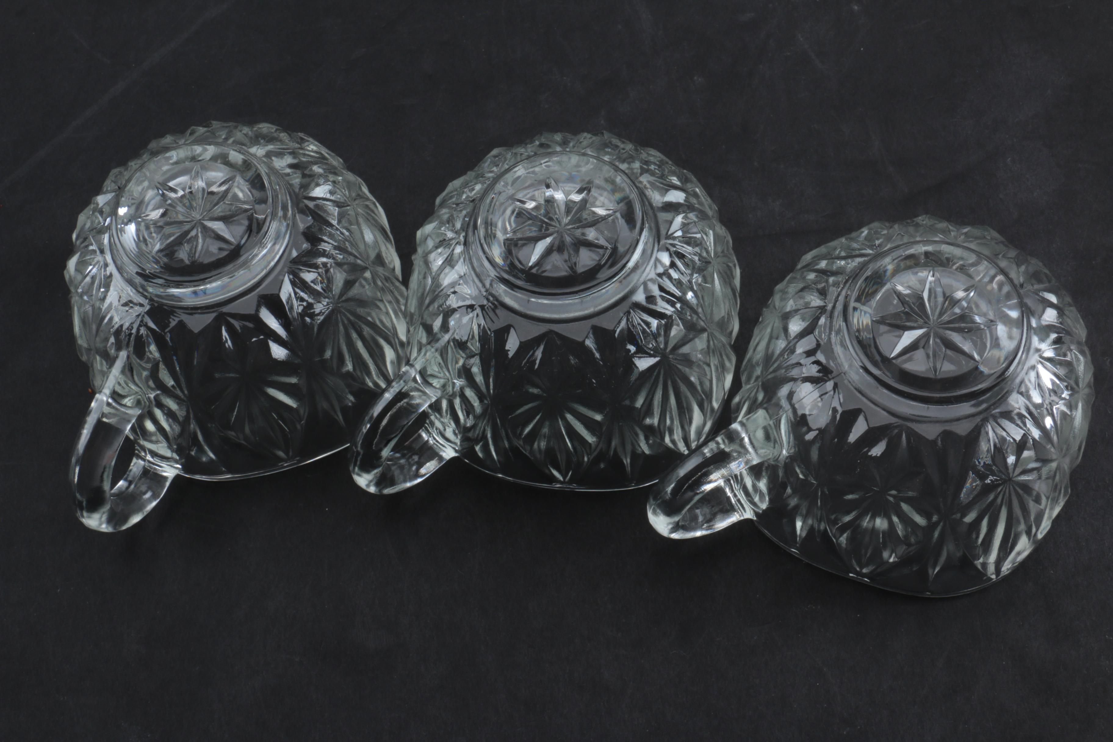 Vintage Cut Glass Punch Bowl Set