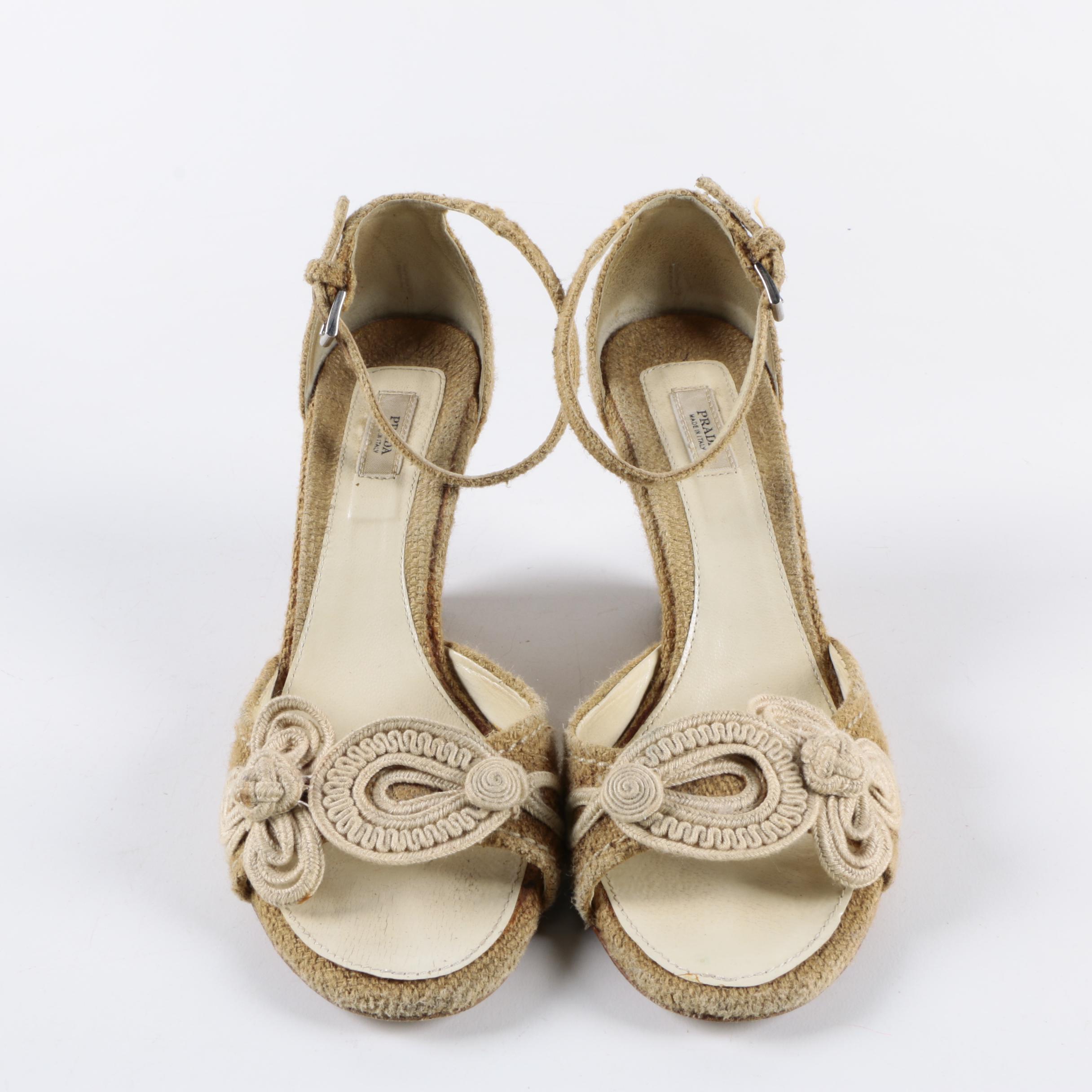 Prada Jute Wedges