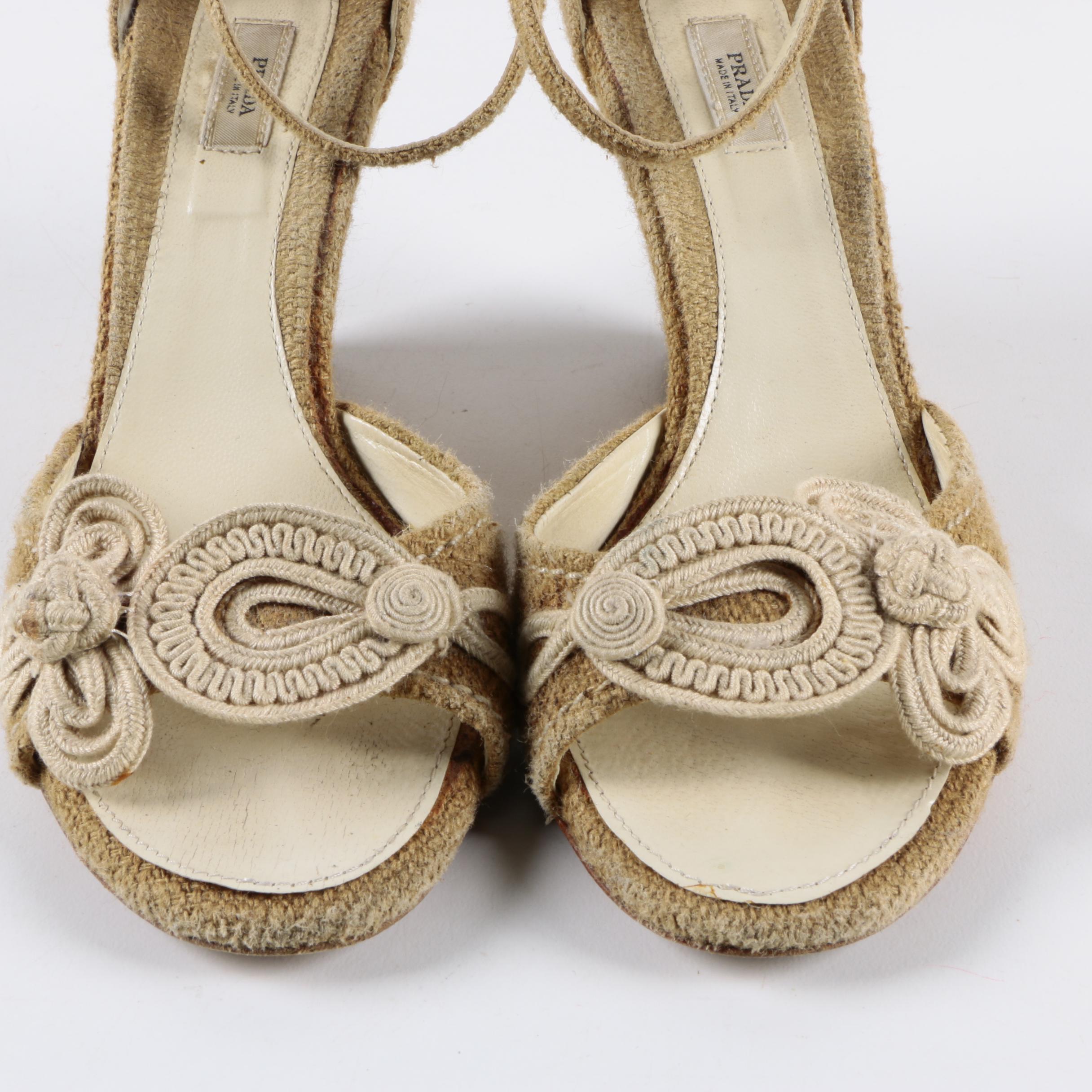 Prada Jute Wedges