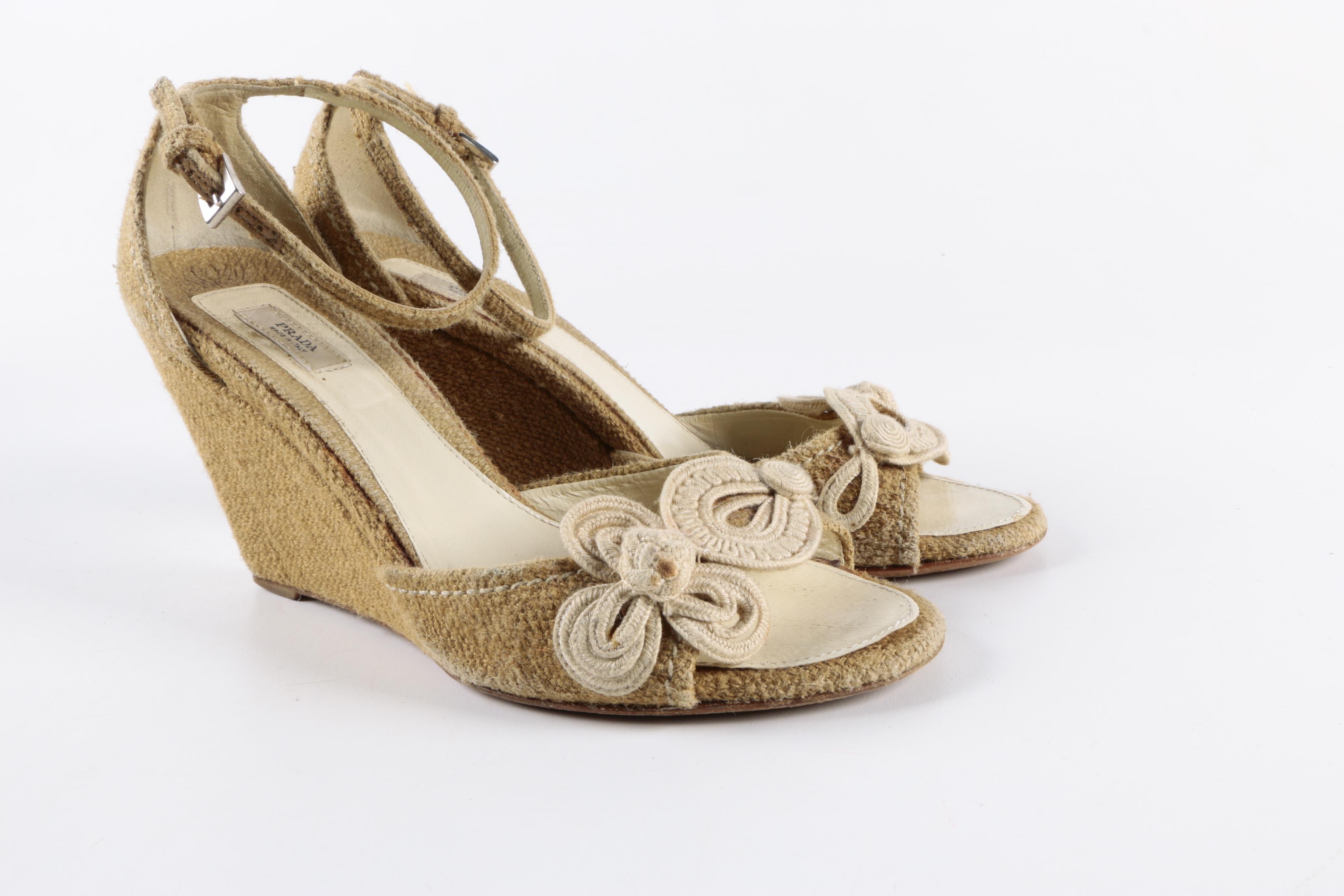 Prada Jute Wedges