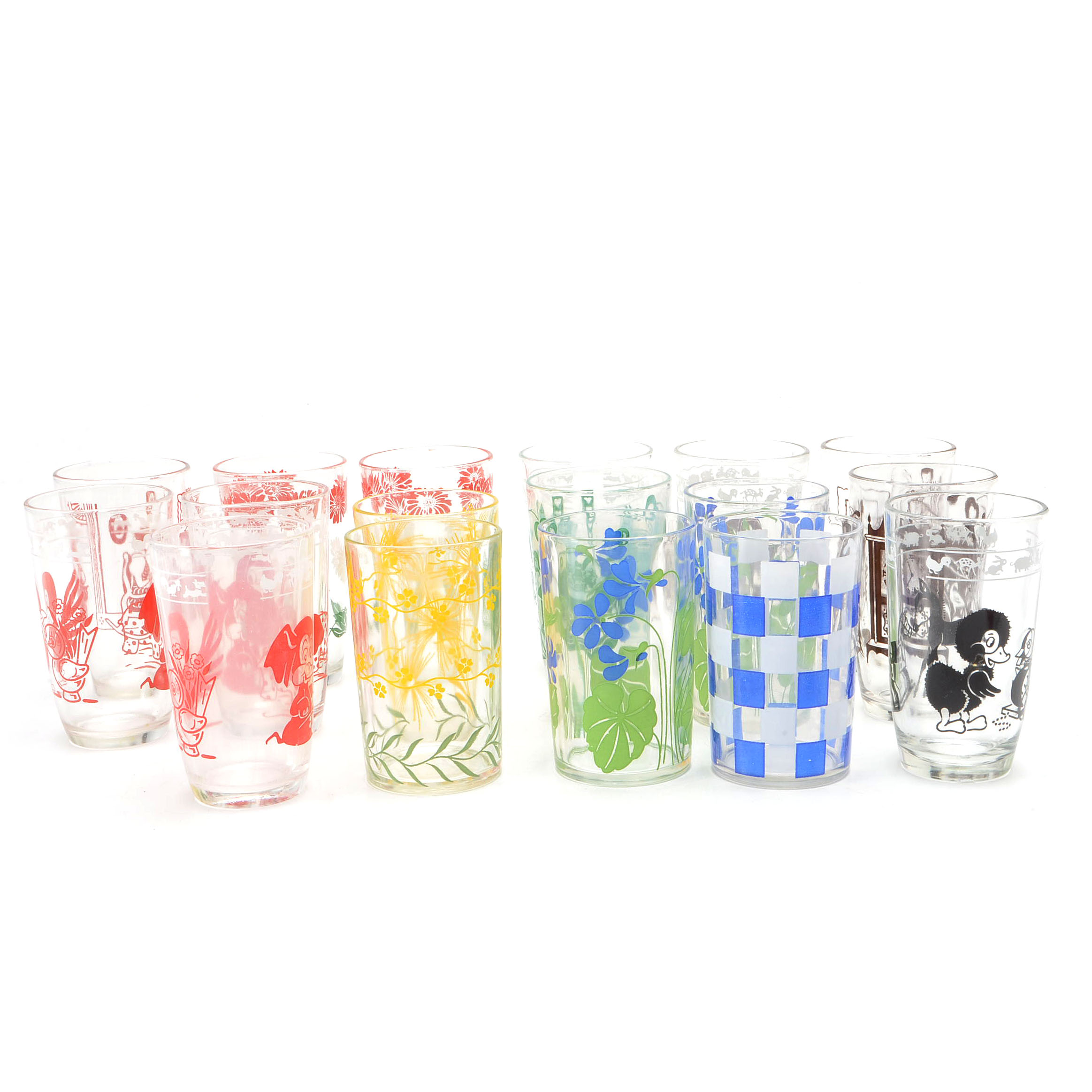Vintage Swanky Swig Style Juice Glass Collection