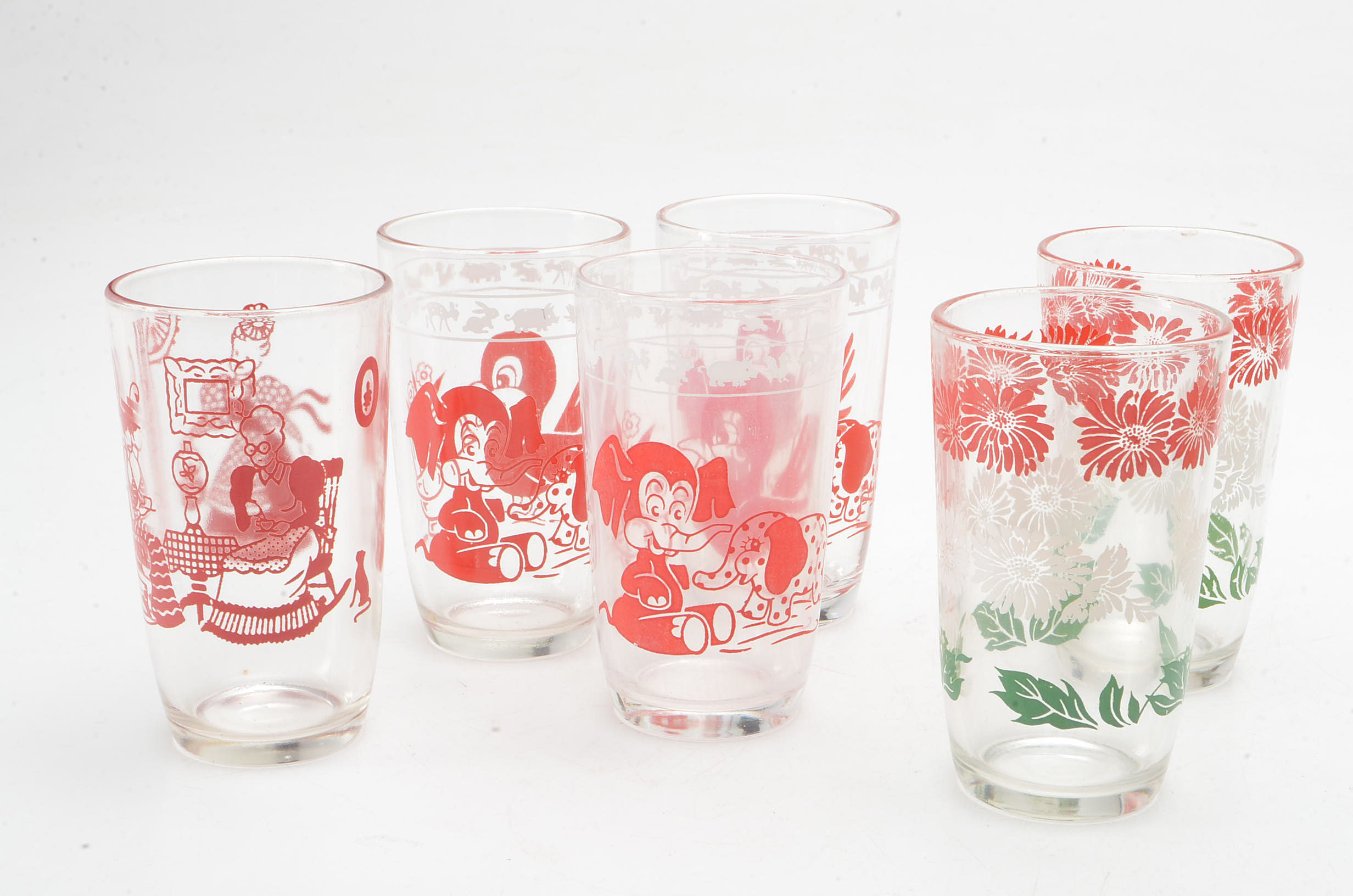 Vintage Swanky Swig Style Juice Glass Collection