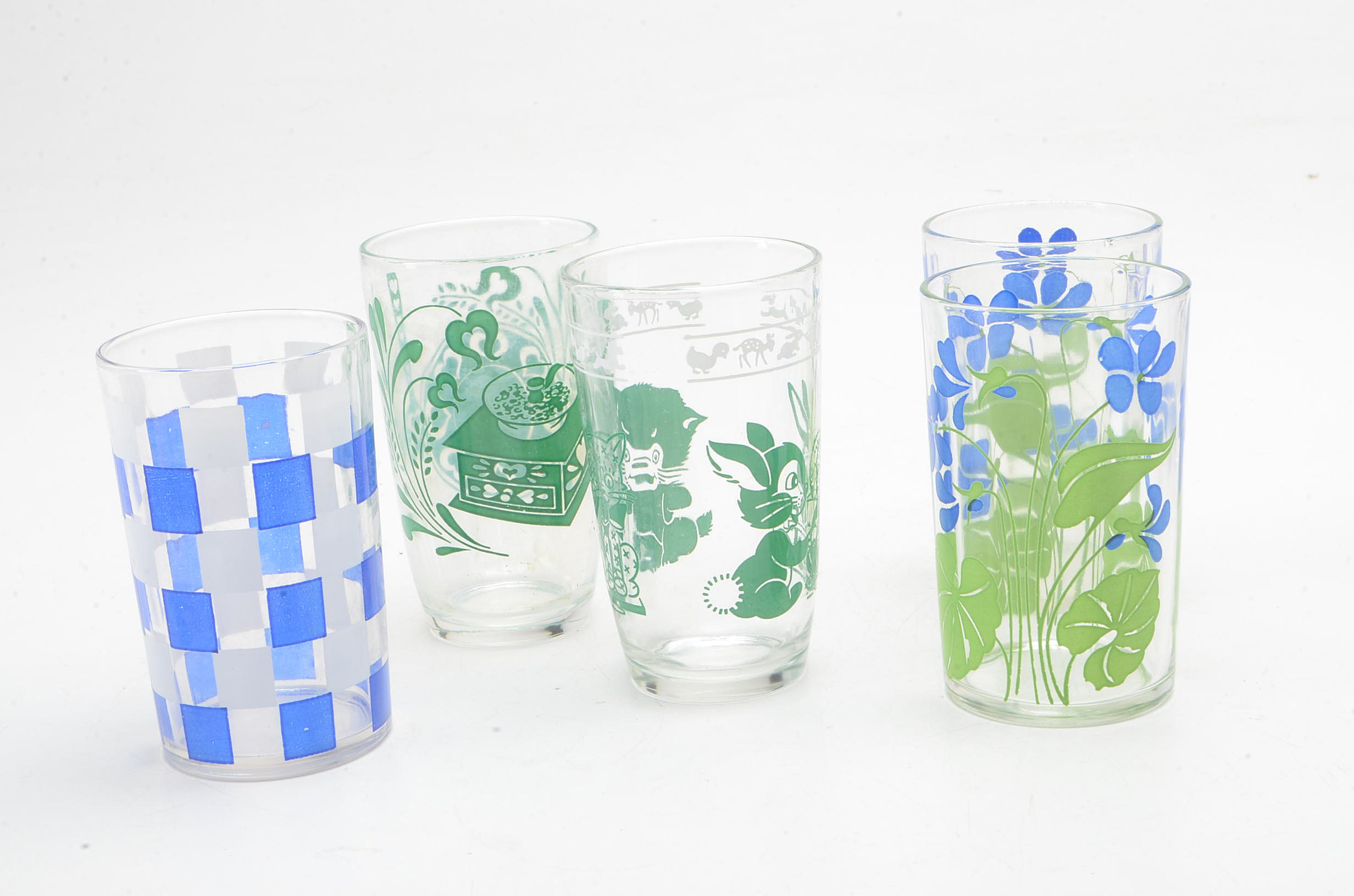 Vintage Swanky Swig Style Juice Glass Collection
