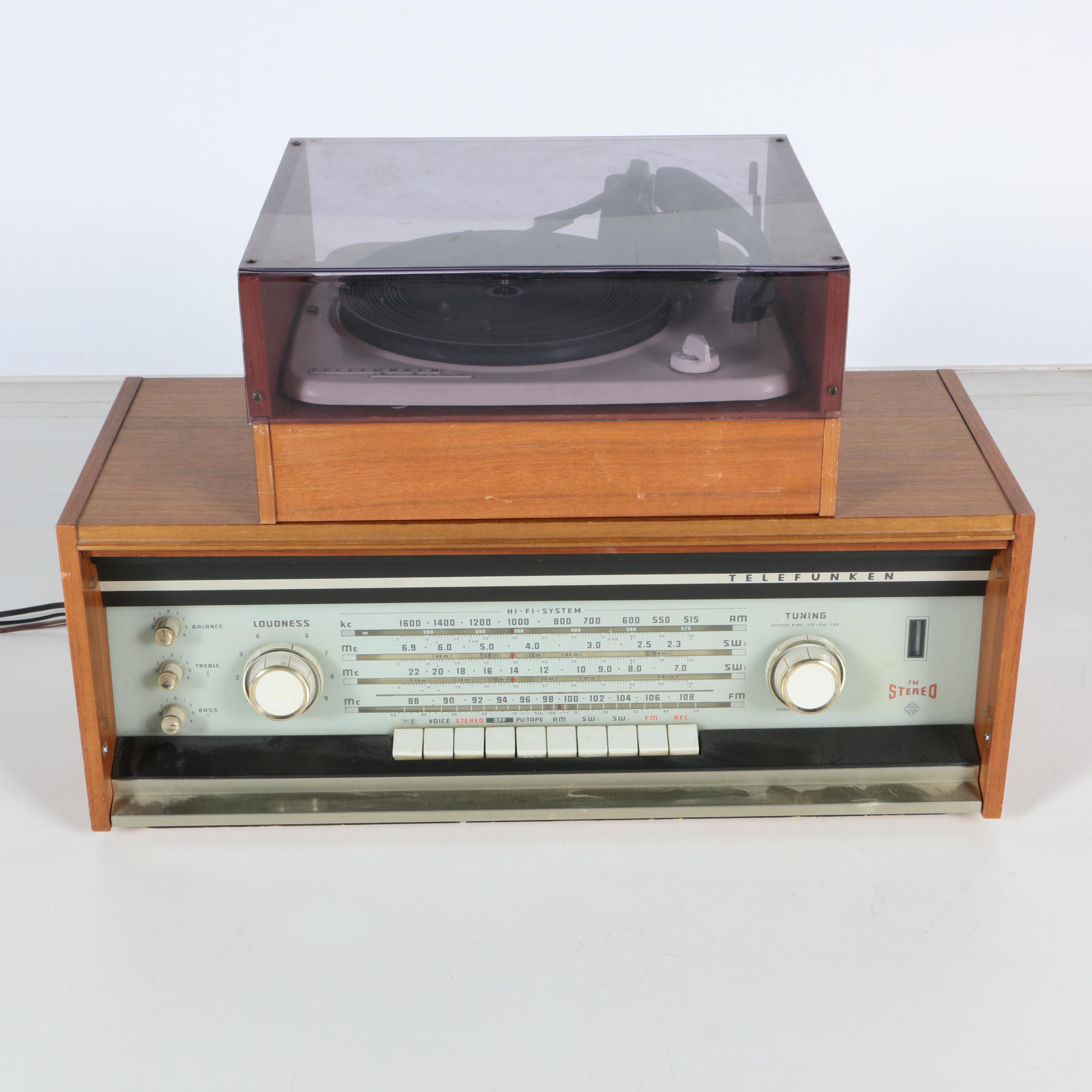 Telefunken De Luxe Record Player and Opus 5550 MX Receiver