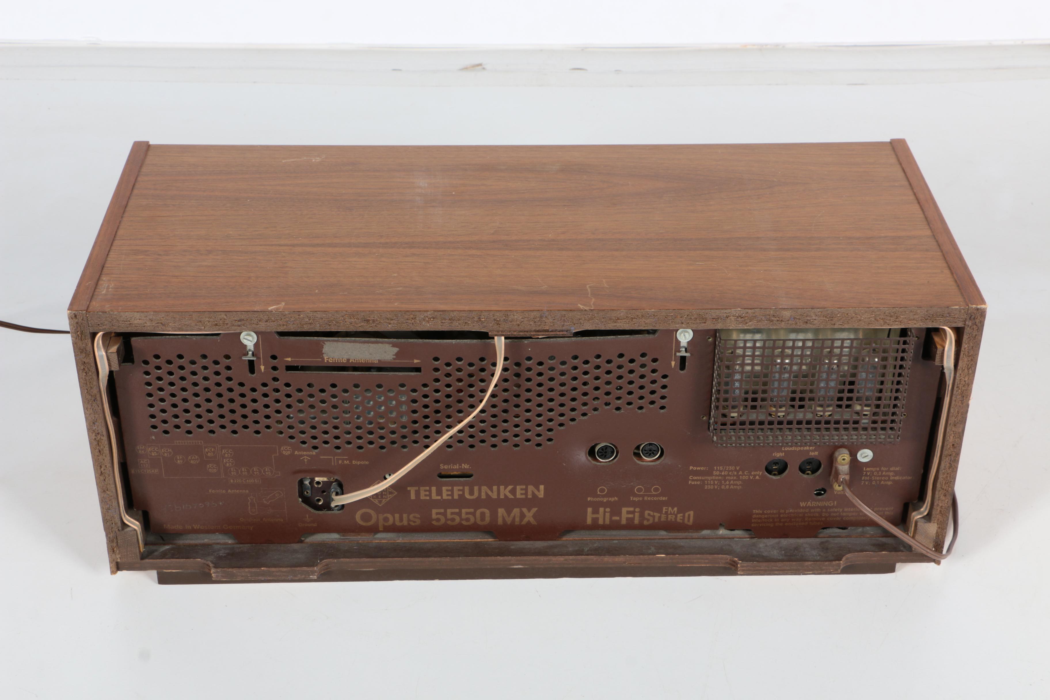 Telefunken De Luxe Record Player and Opus 5550 MX Receiver