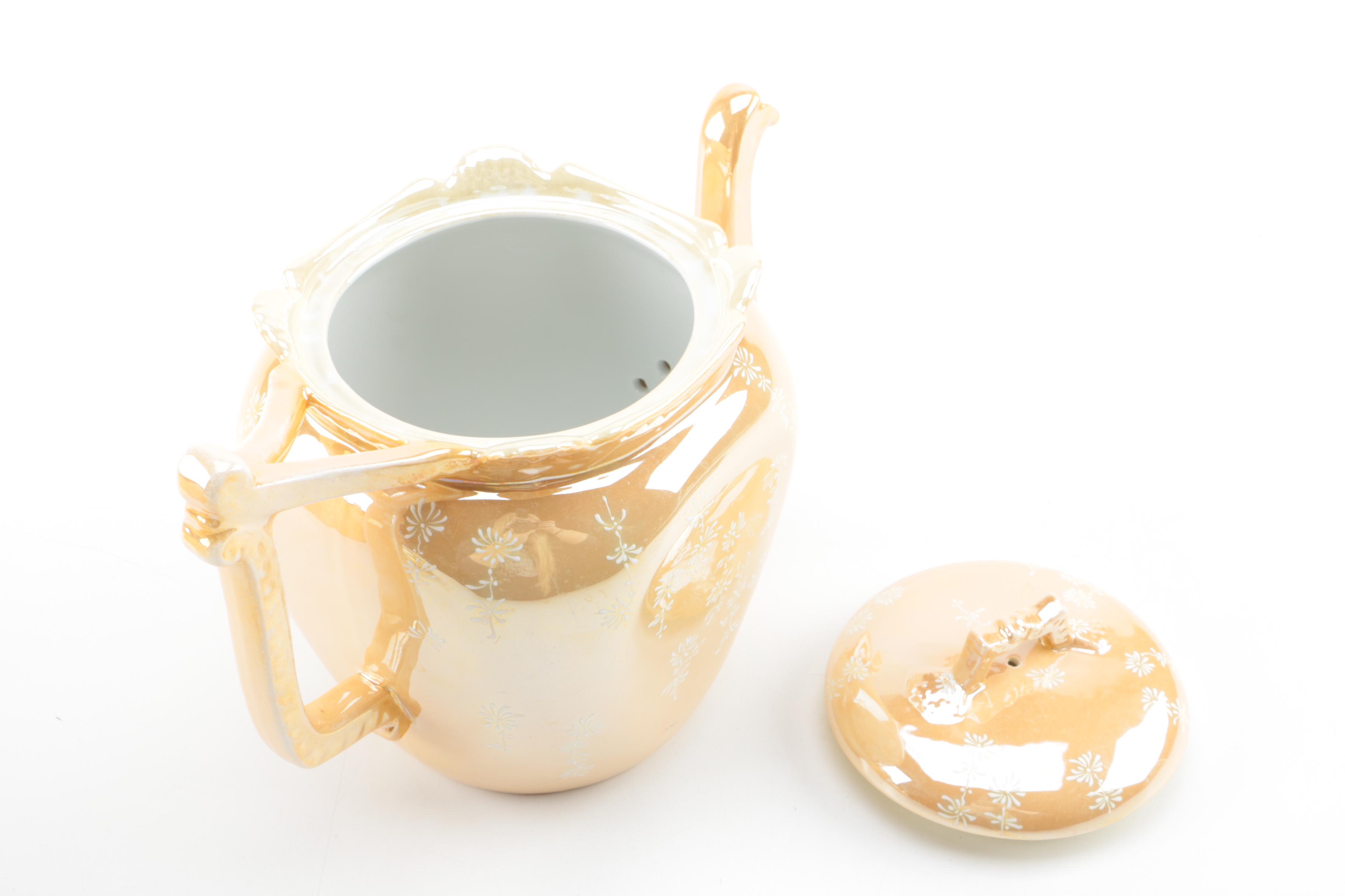 Orange Opalescent Porcelain Collection Including Tressemanes & Vogt