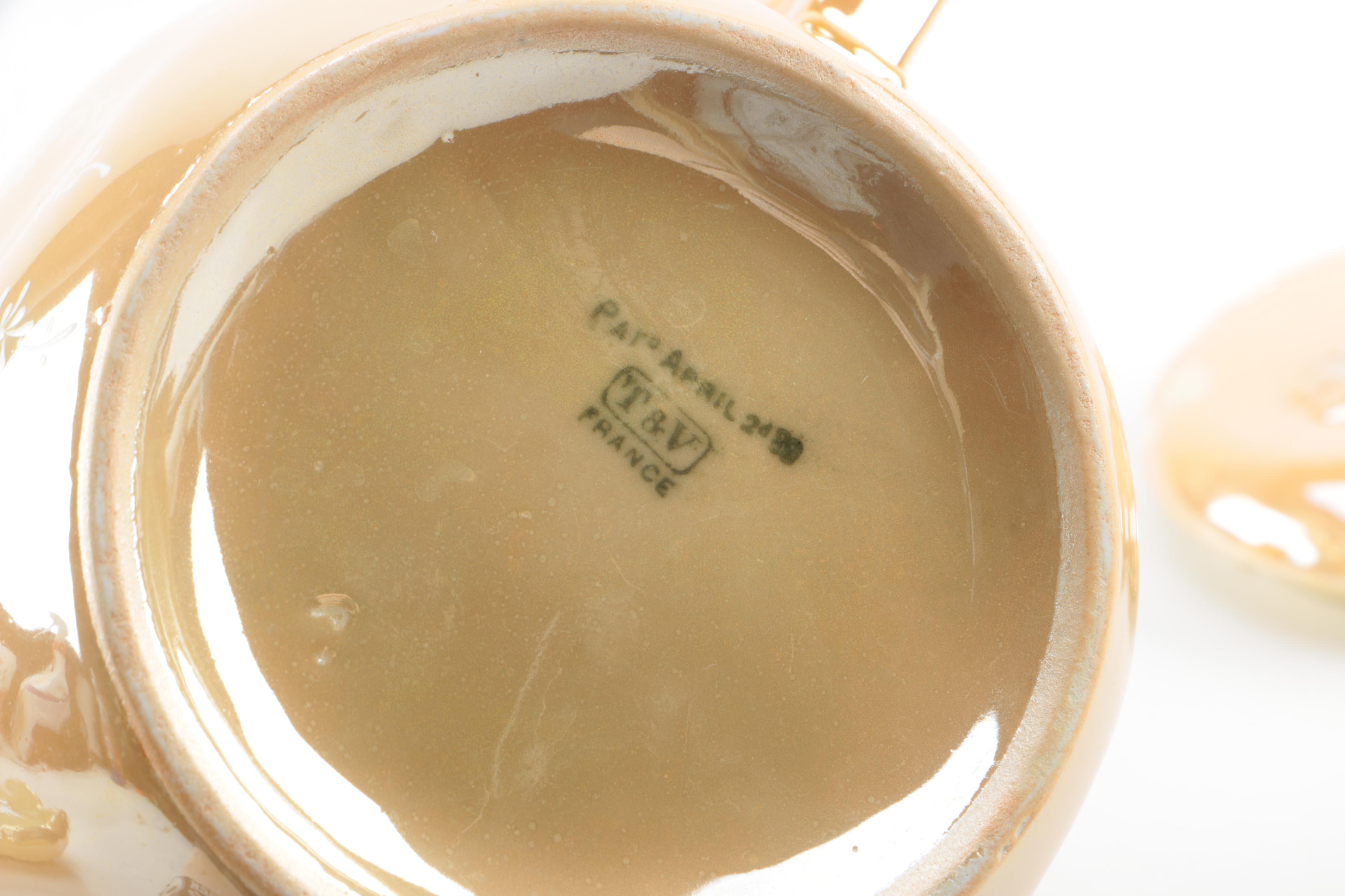 Orange Opalescent Porcelain Collection Including Tressemanes & Vogt