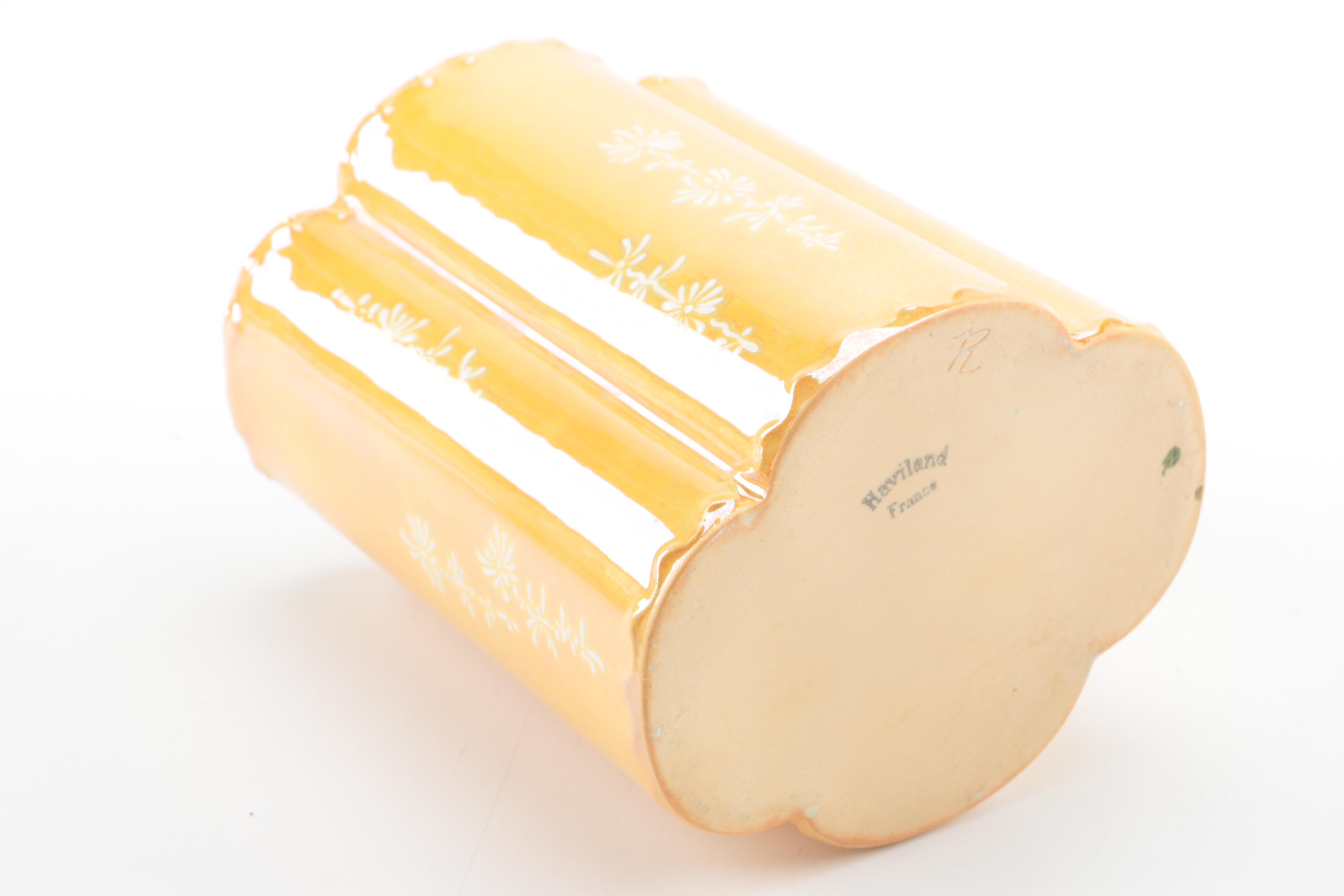 Orange Opalescent Porcelain Collection Including Tressemanes & Vogt