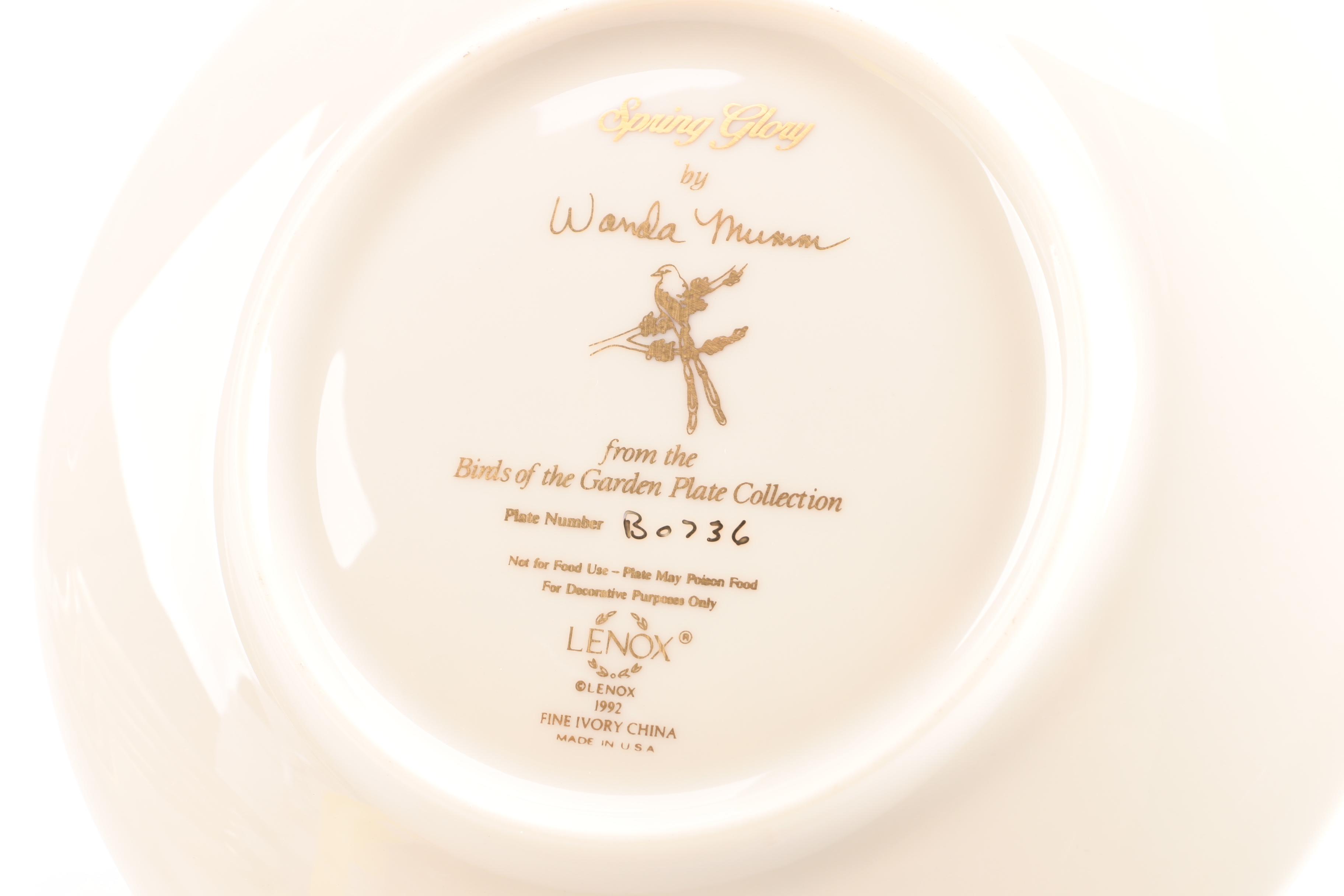 Lenox "Nature's Collage" Plates and "Birds of the Garden" Plate Collections