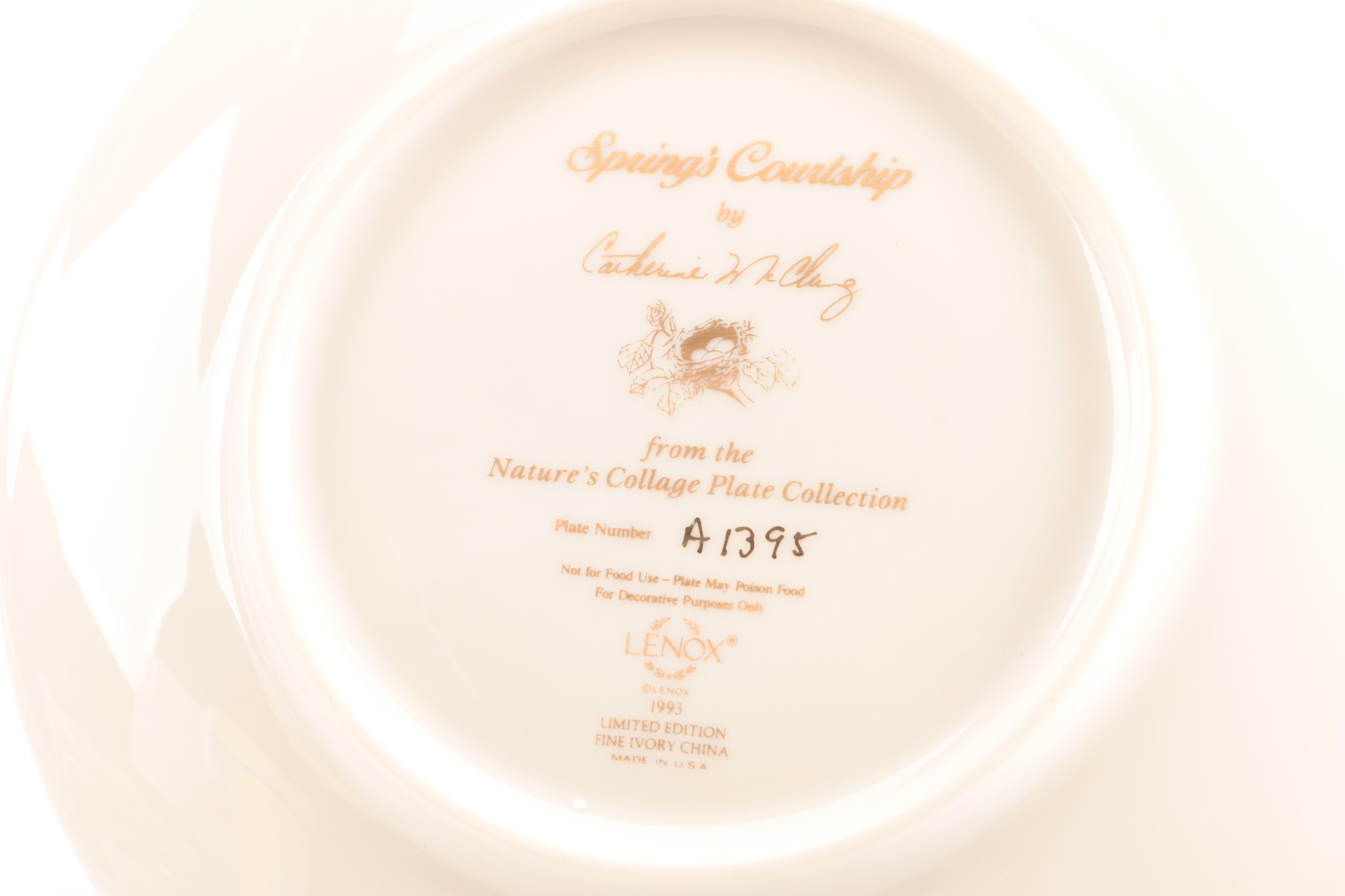 Lenox "Nature's Collage" Plates and "Birds of the Garden" Plate Collections