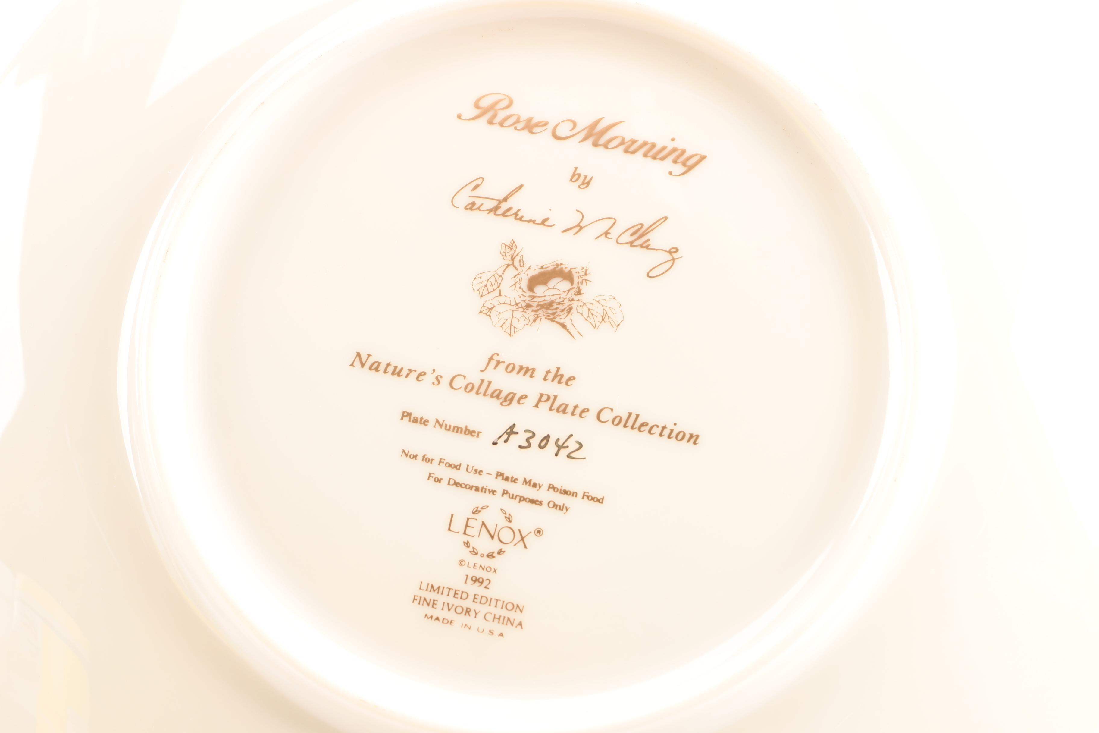 Lenox "Nature's Collage" Plates and "Birds of the Garden" Plate Collections