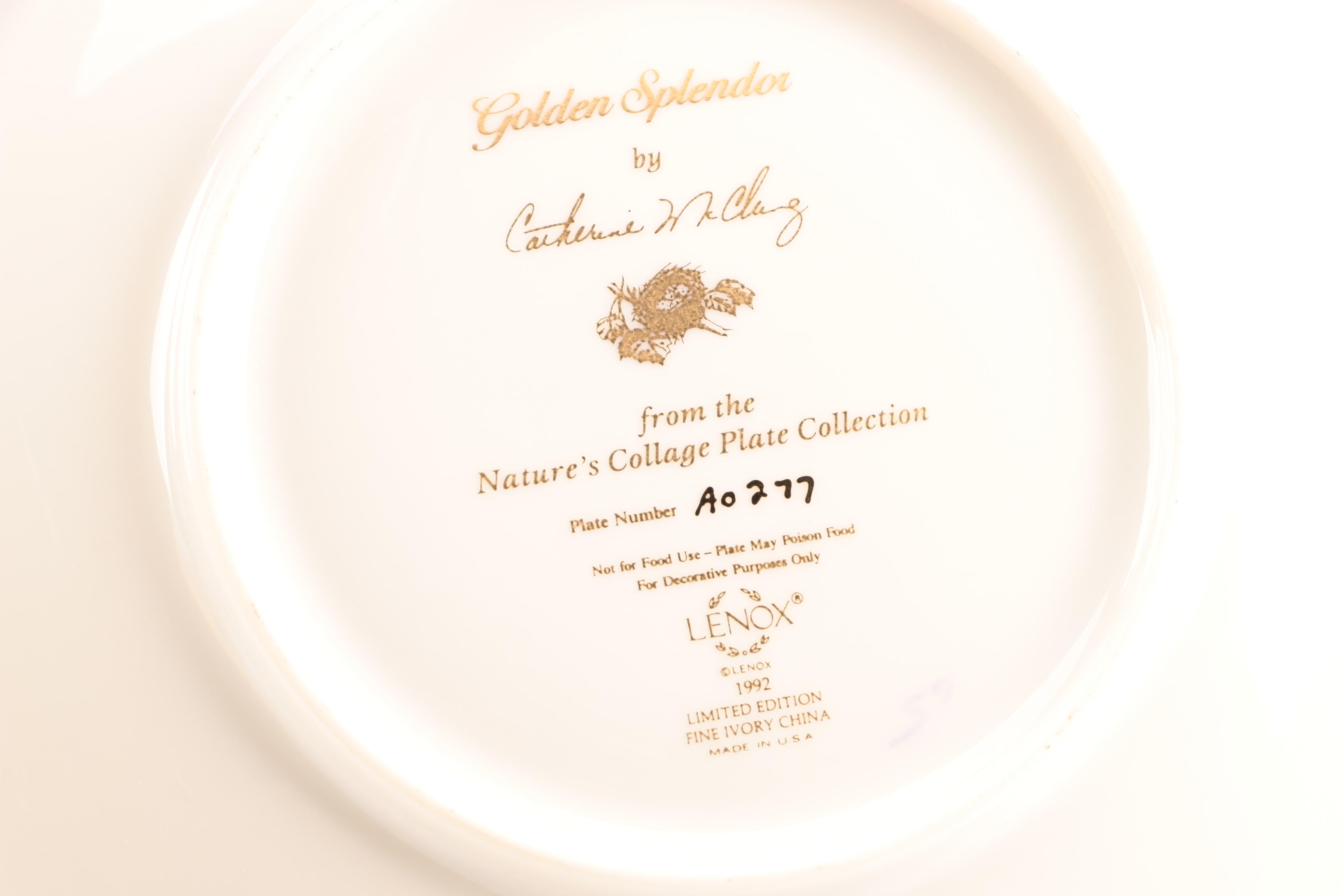 Lenox "Nature's Collage" Plates and "Birds of the Garden" Plate Collections