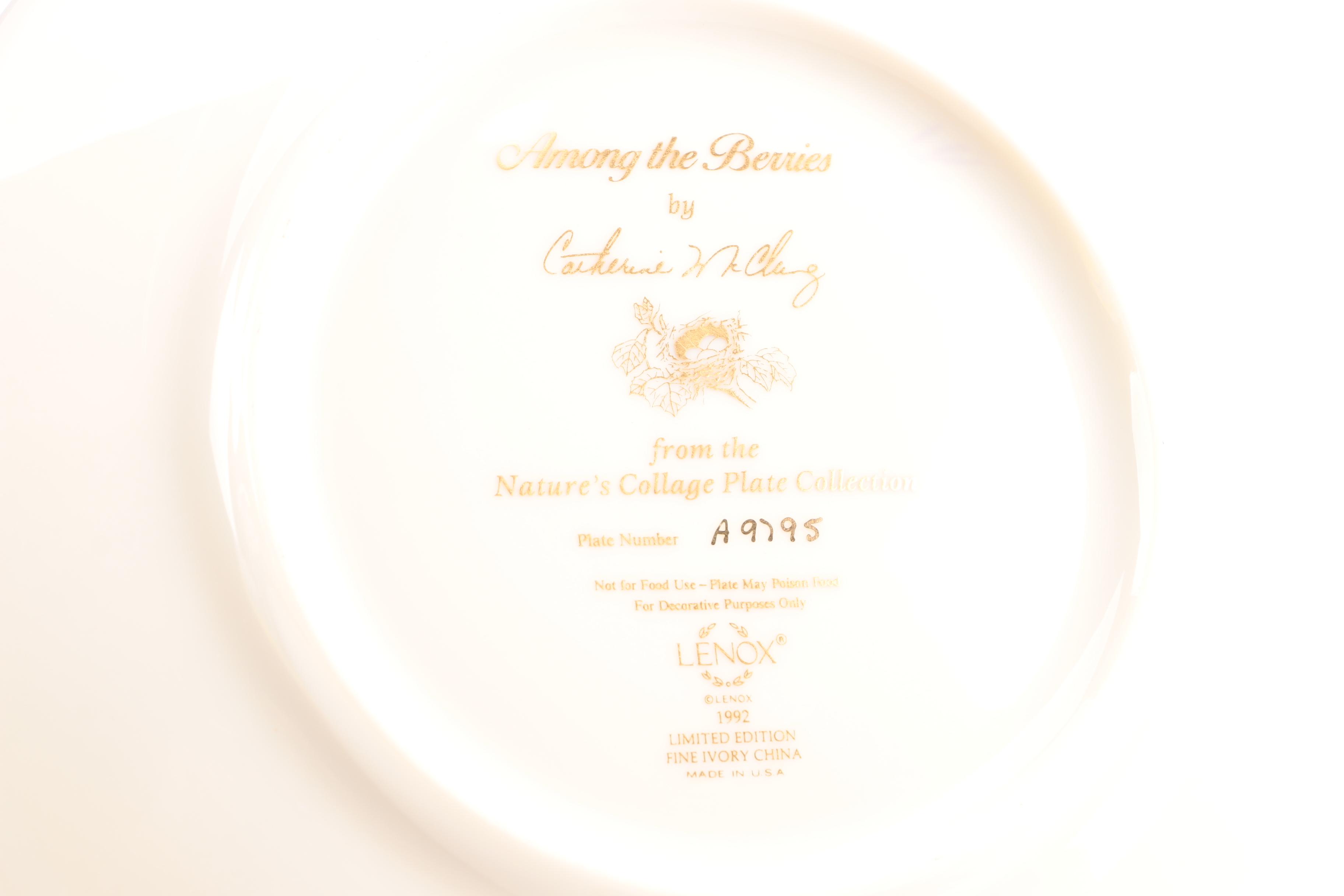 Lenox "Nature's Collage" Plates and "Birds of the Garden" Plate Collections