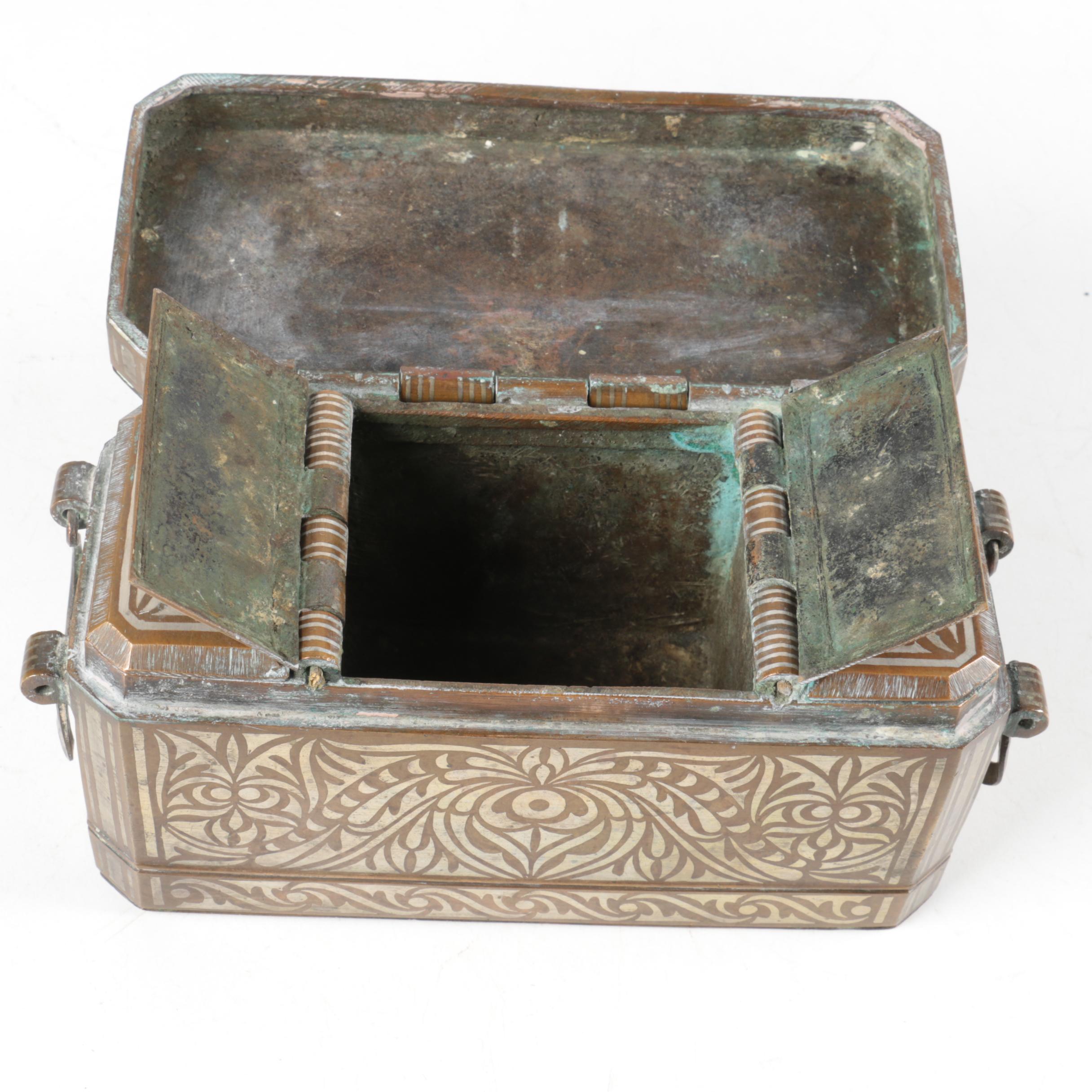 Asian Inlaid Copper Betel Nut Box