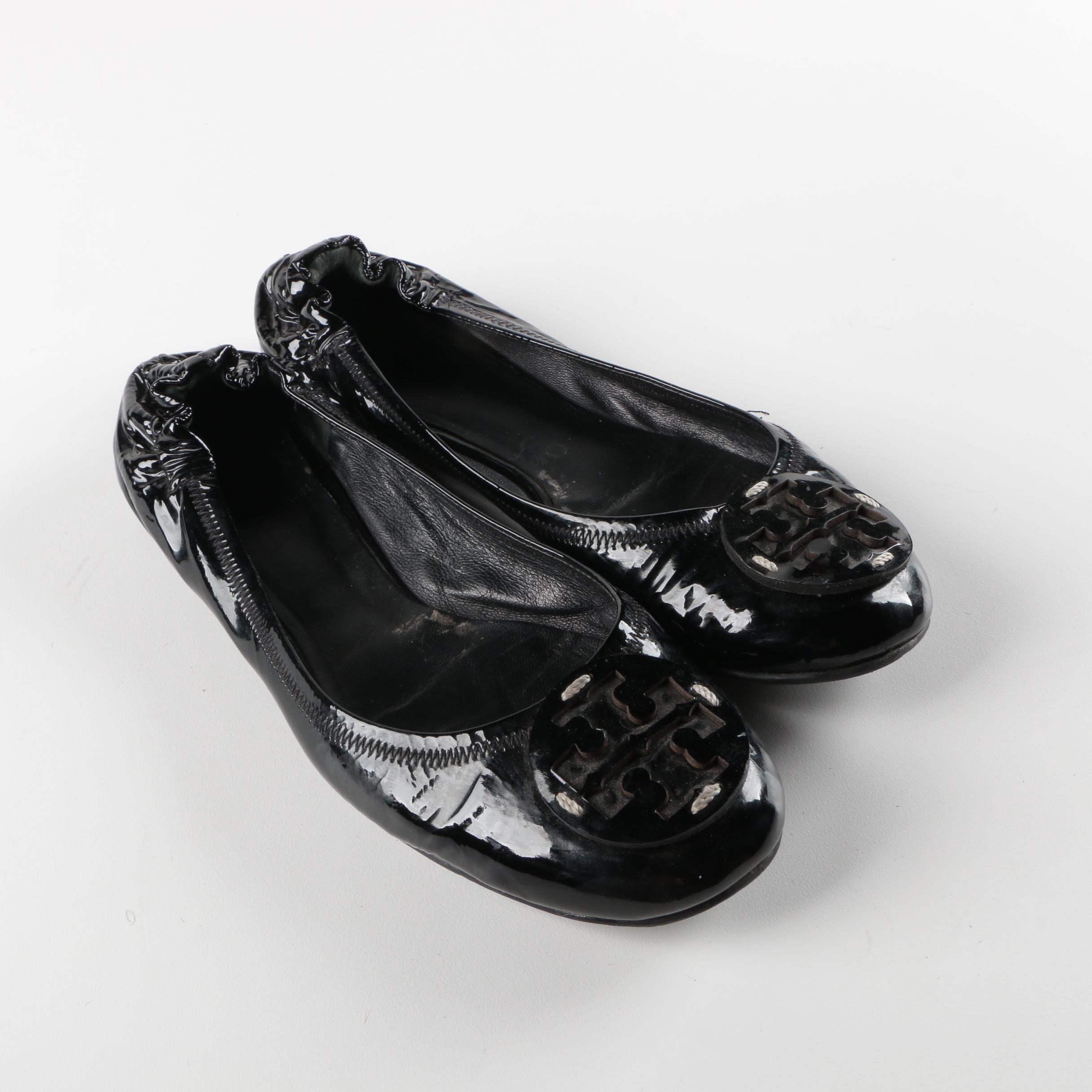 Tory Burch Black Patent Leather Flats