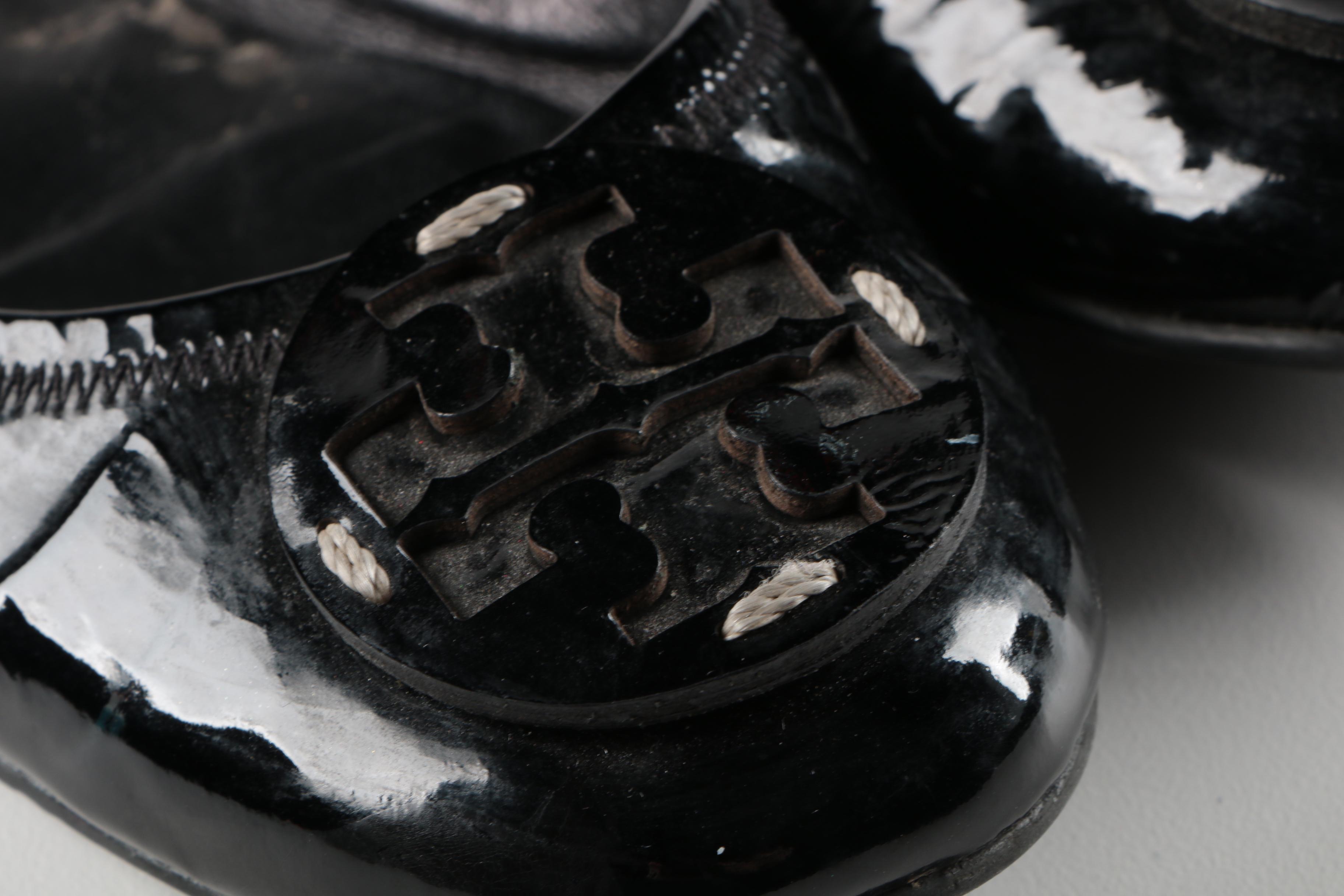 Tory Burch Black Patent Leather Flats
