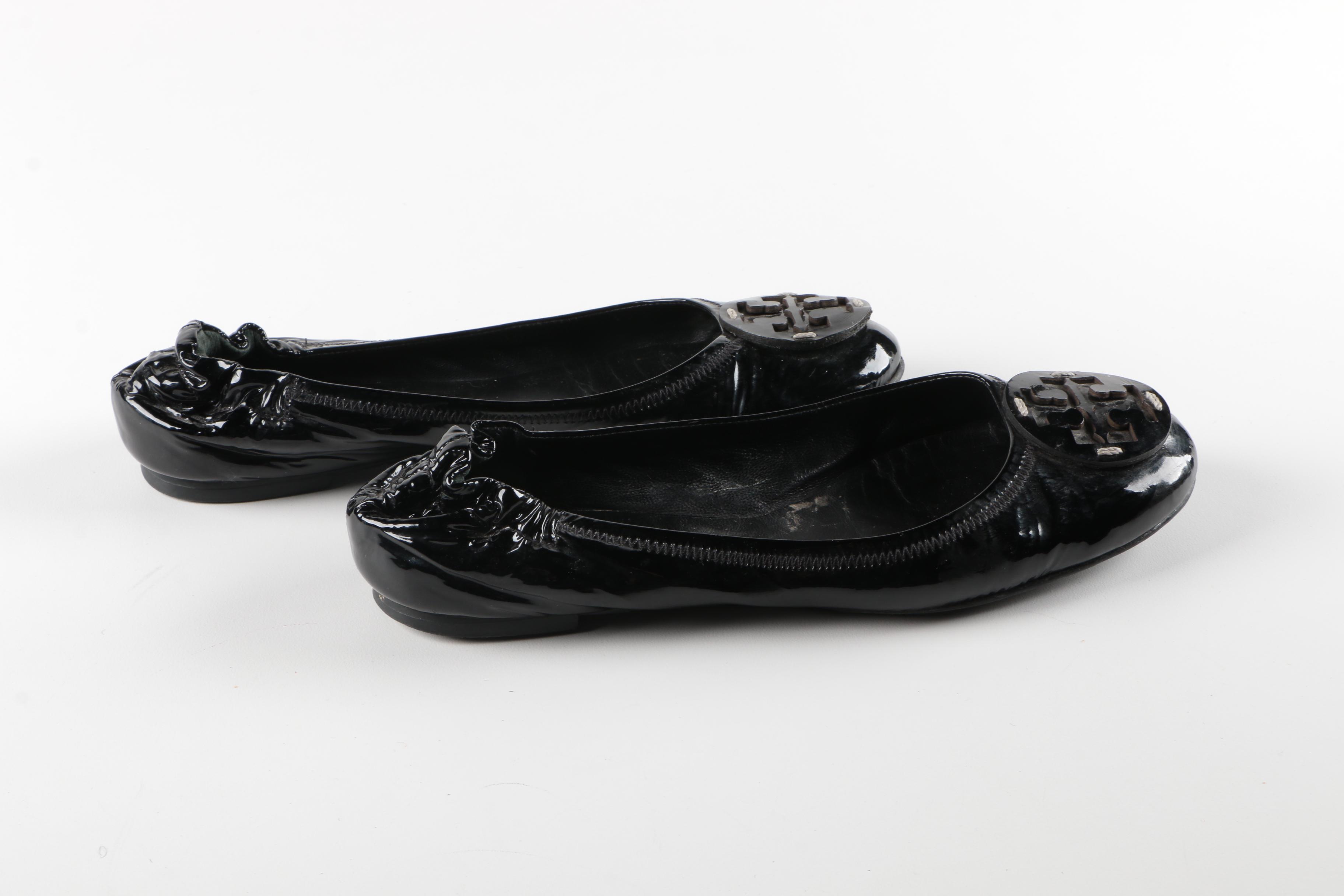 Tory Burch Black Patent Leather Flats