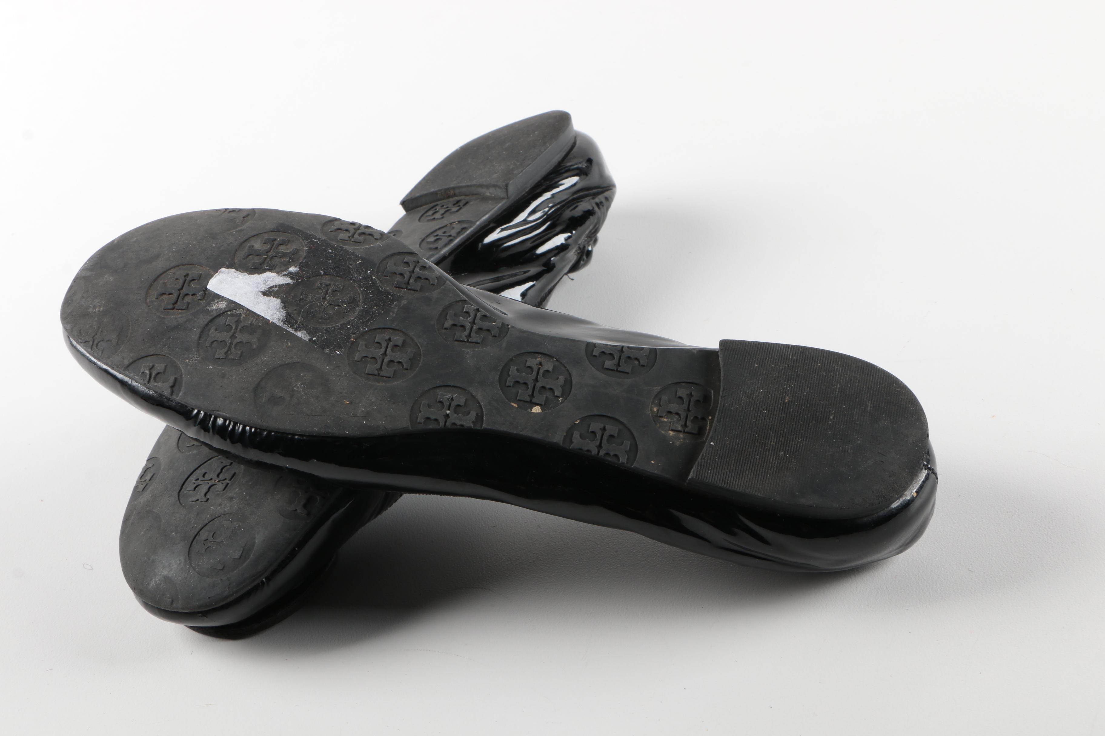Tory Burch Black Patent Leather Flats