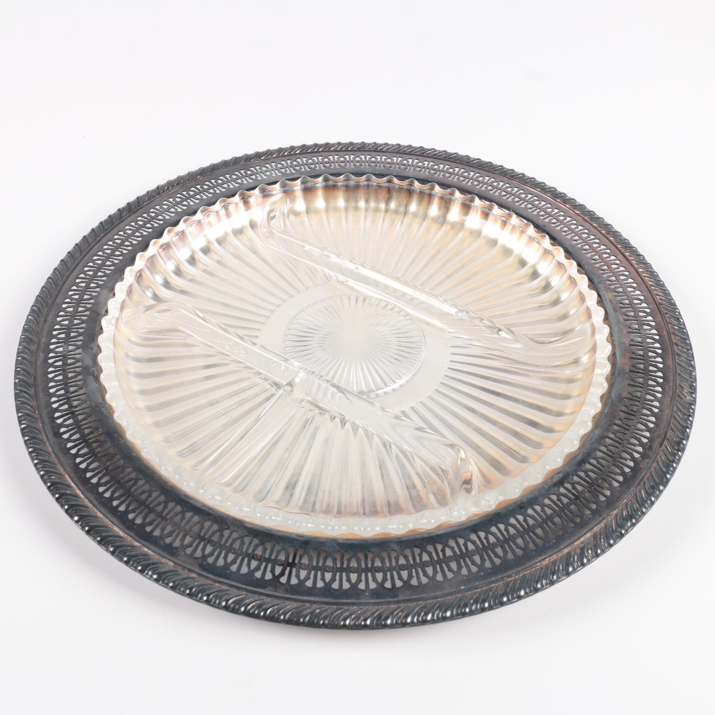 Wm. A. Rogers Openwork Rim Silver Plate Tray and Other Serveware