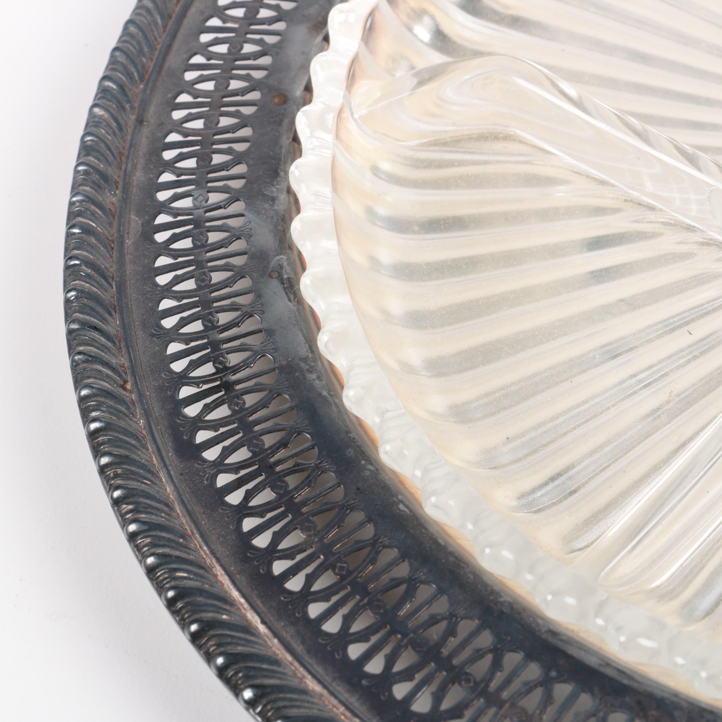 Wm. A. Rogers Openwork Rim Silver Plate Tray and Other Serveware