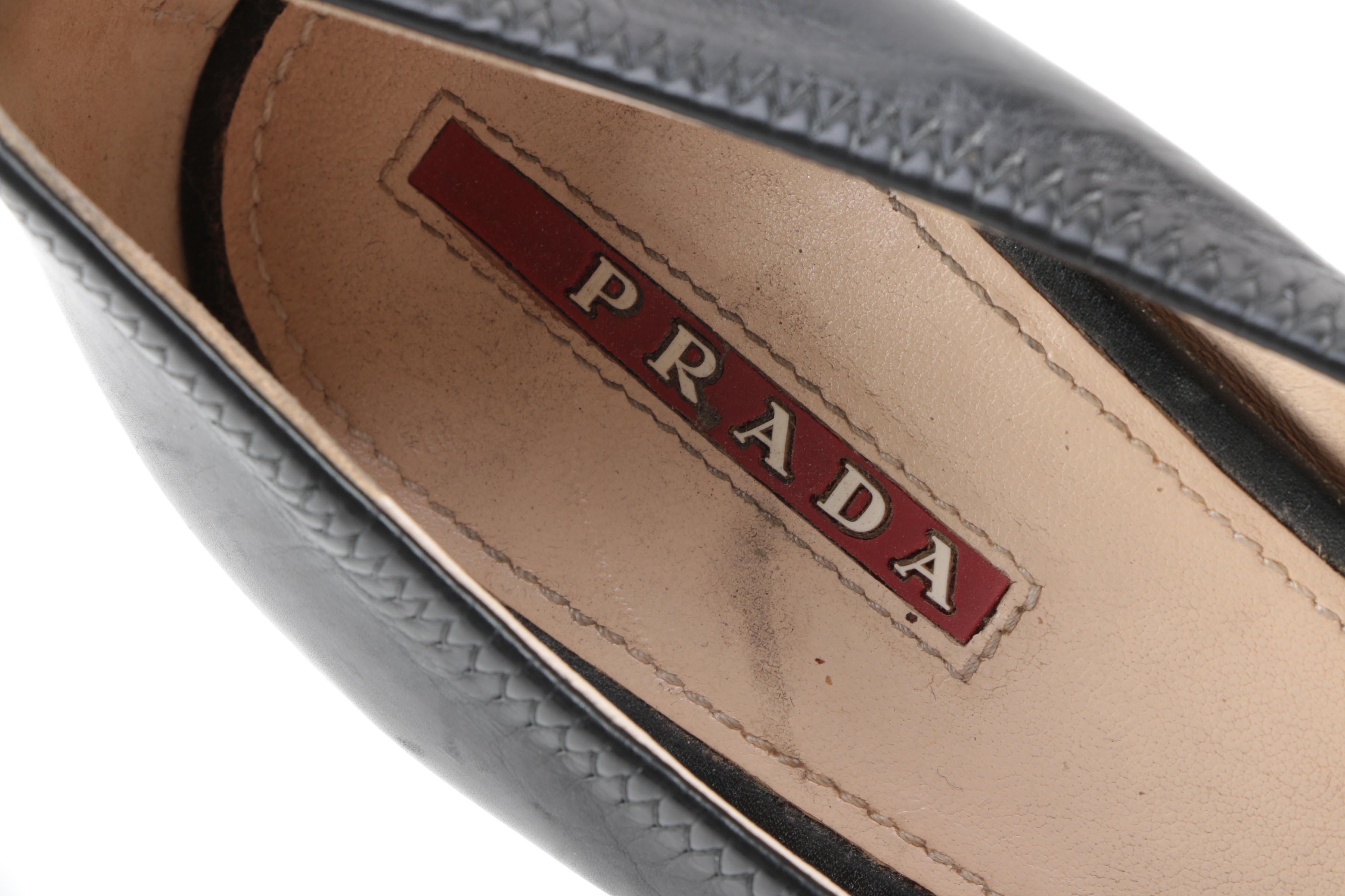 Prada Black Leather Heels