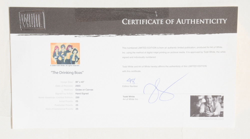 Todd White Signed Giclée "The Drinking Boas"