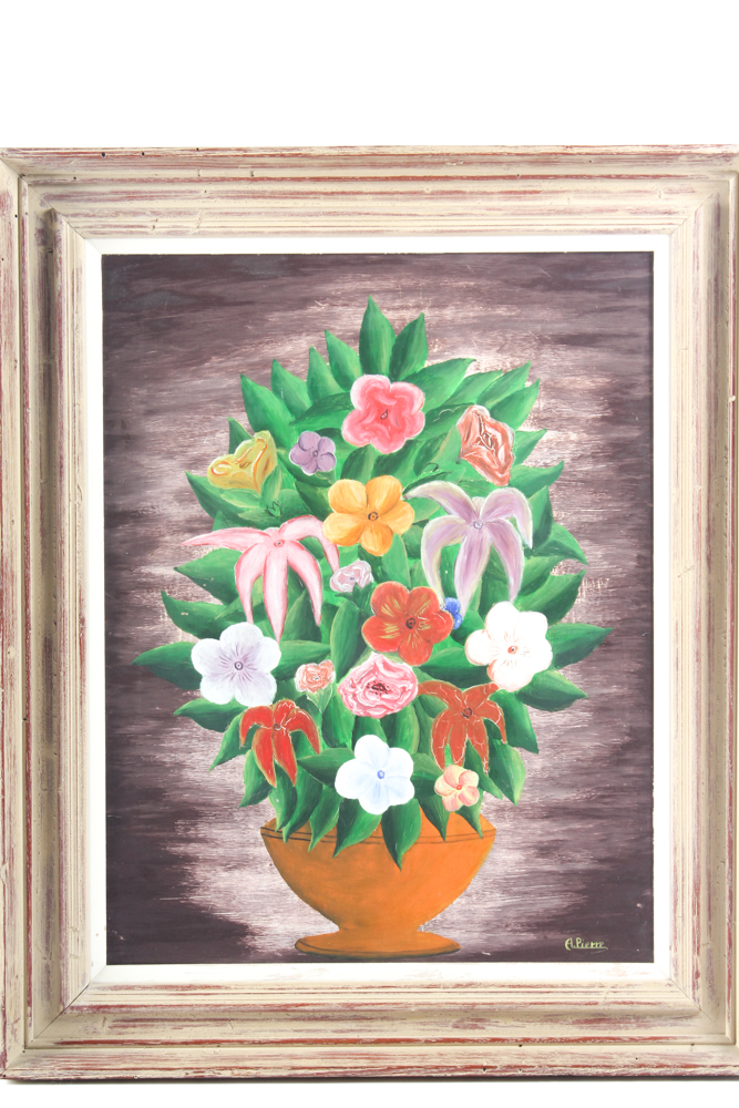 André Pierre Haitian Primitive Oil Painting on Board