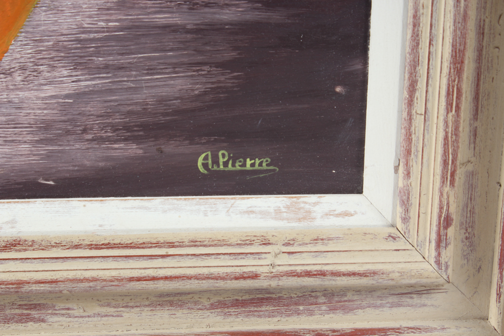 André Pierre Haitian Primitive Oil Painting on Board