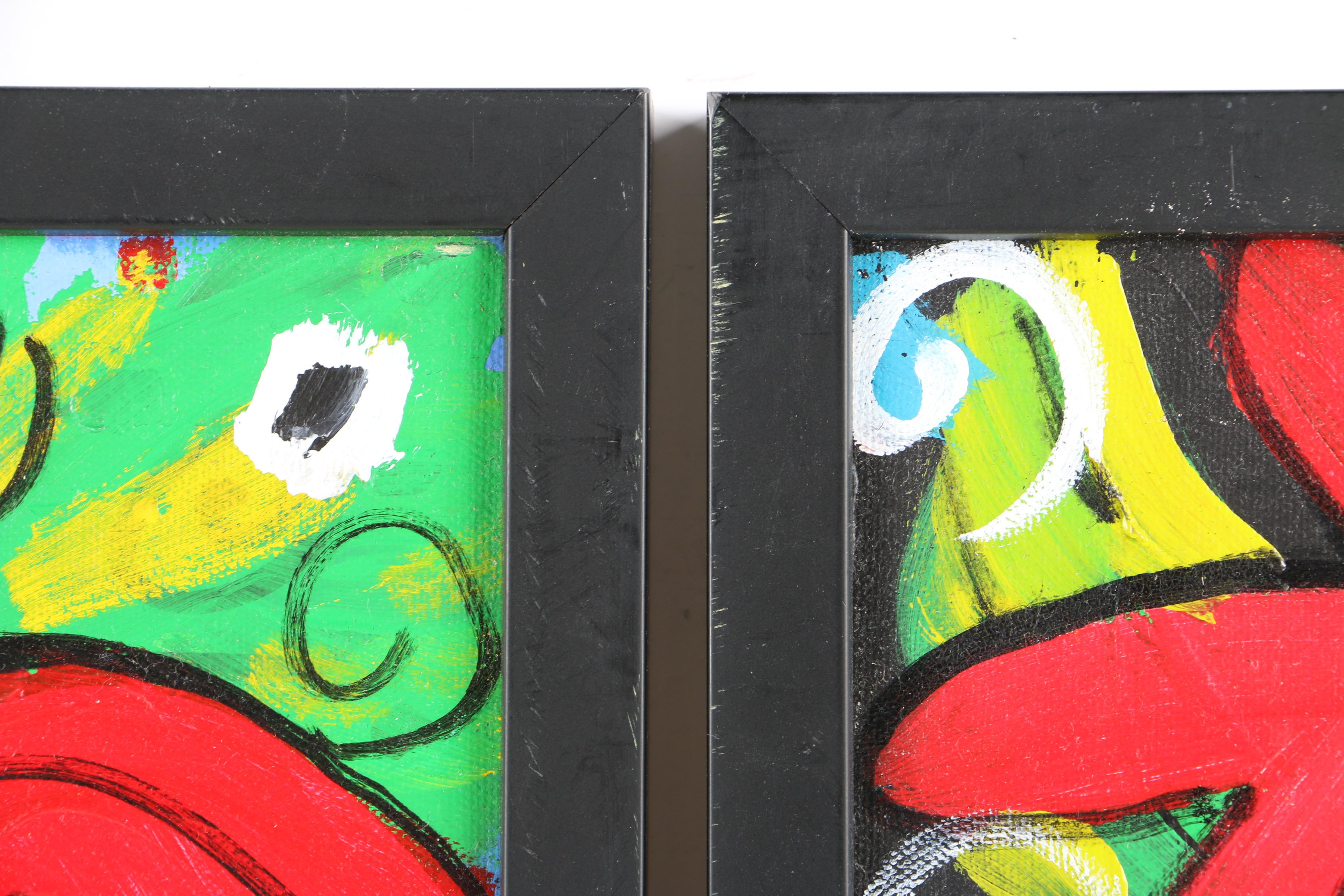 Jules Burt Acrylic Paintings on Canvas "Fun Flowers"