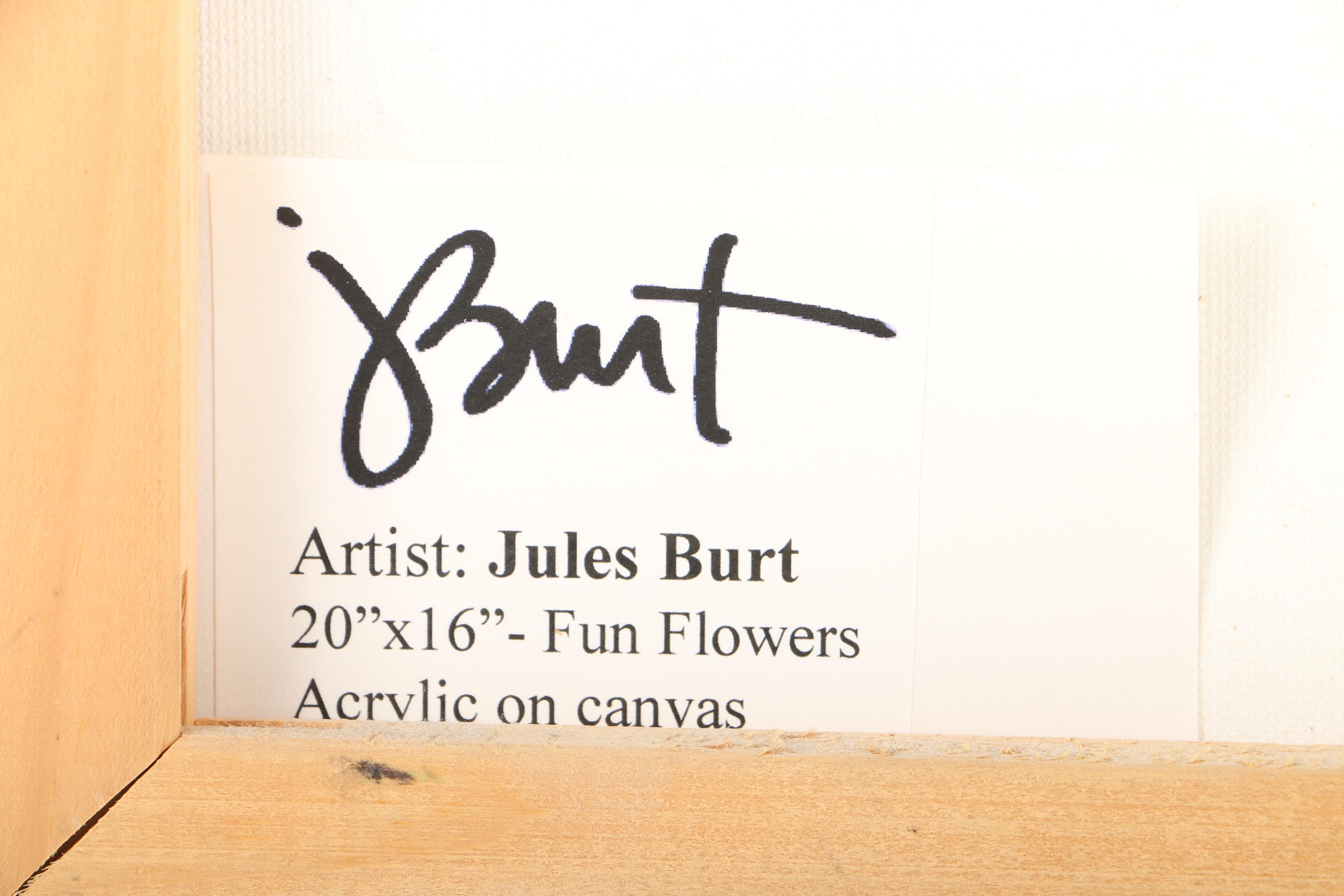 Jules Burt Acrylic Paintings on Canvas "Fun Flowers"