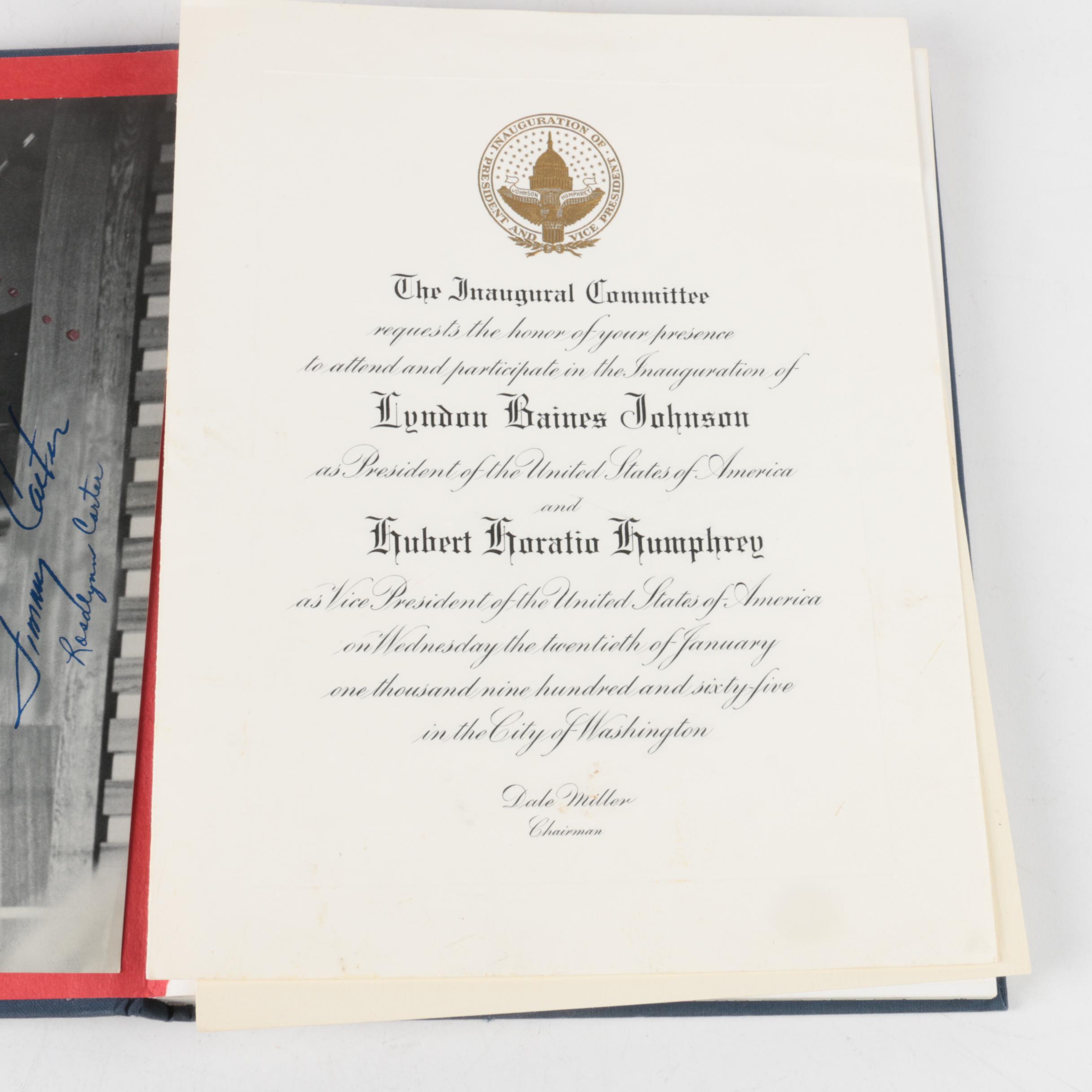 Jimmy Carter Inauguration Book with Photo and Inaugural Invitations
