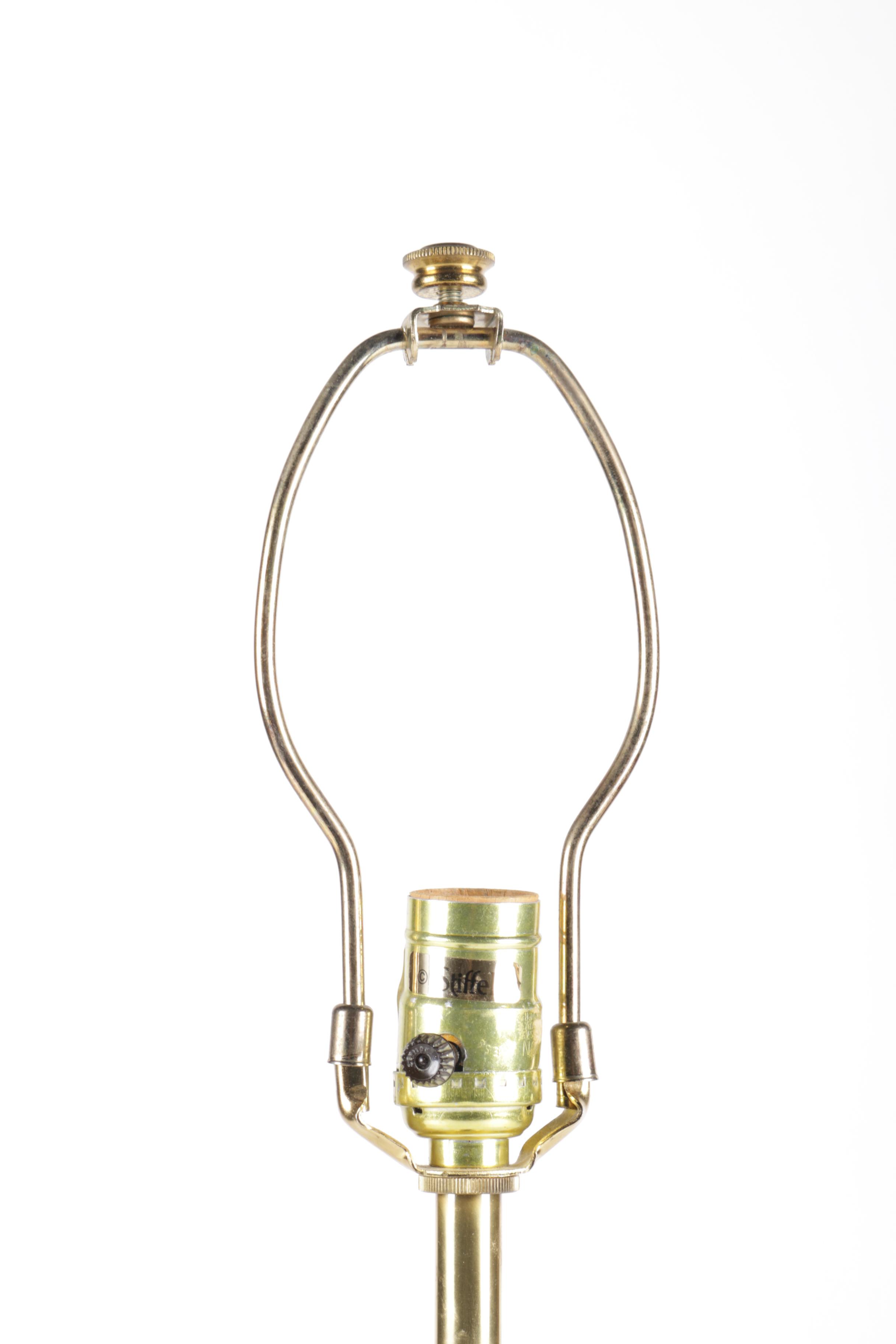 Contemporary Brass Lamp with Pleated Shade