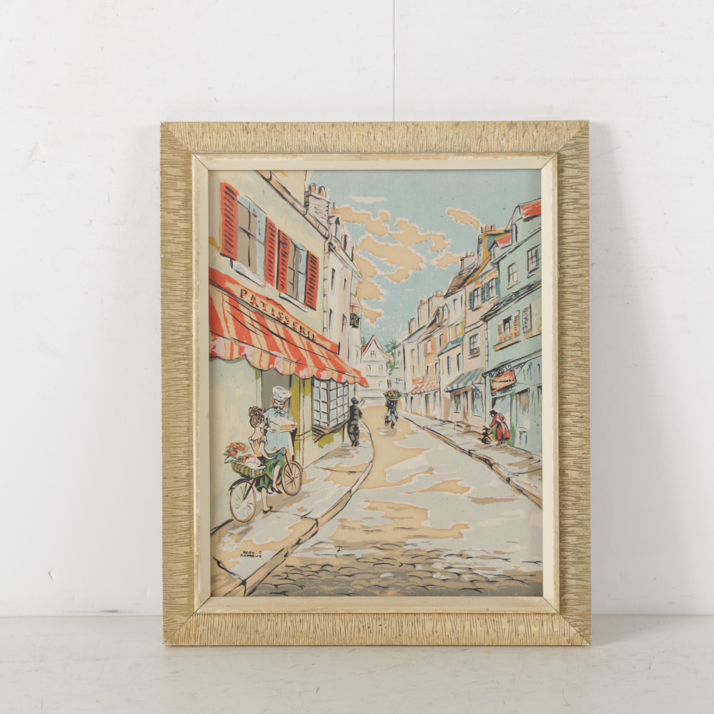 Serigraph on Paper After Helen C. Andrews Street Scene