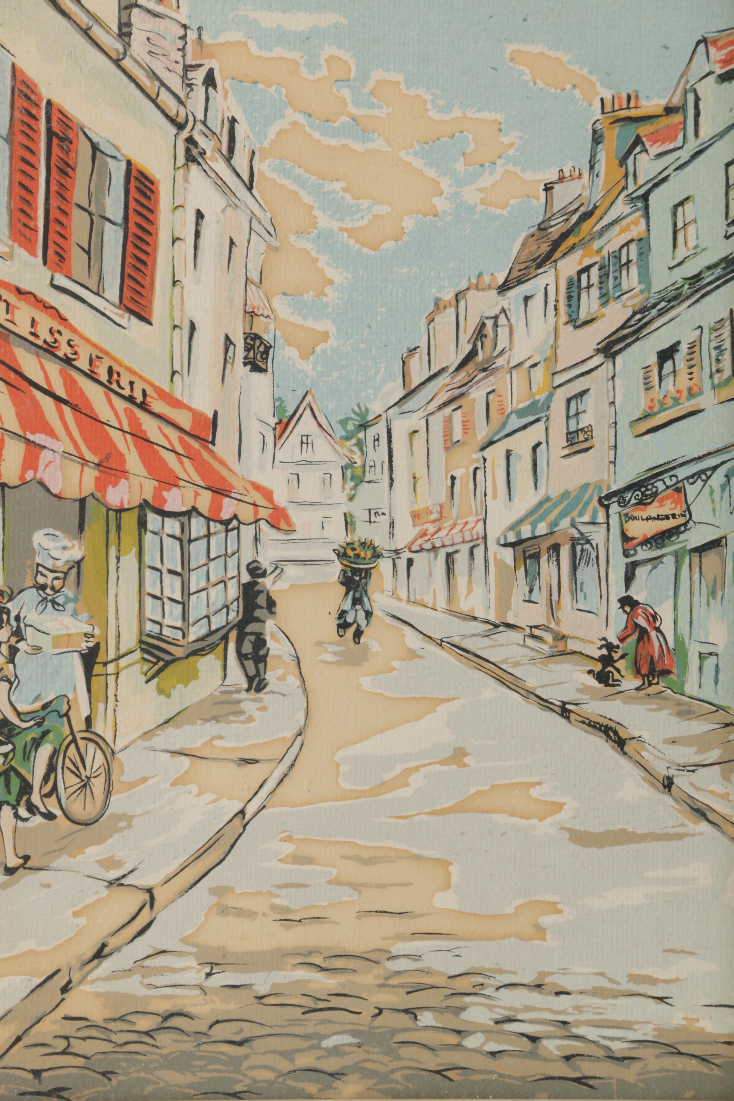 Serigraph on Paper After Helen C. Andrews Street Scene