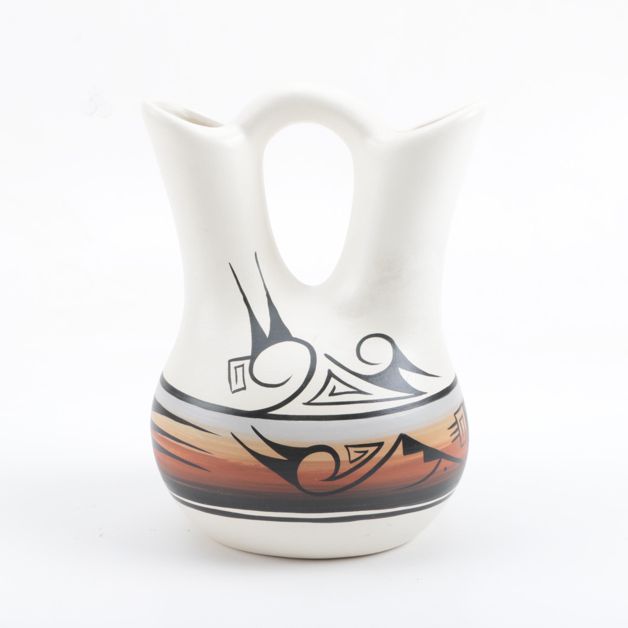 Signed Navajo Pottery Wedding Vase