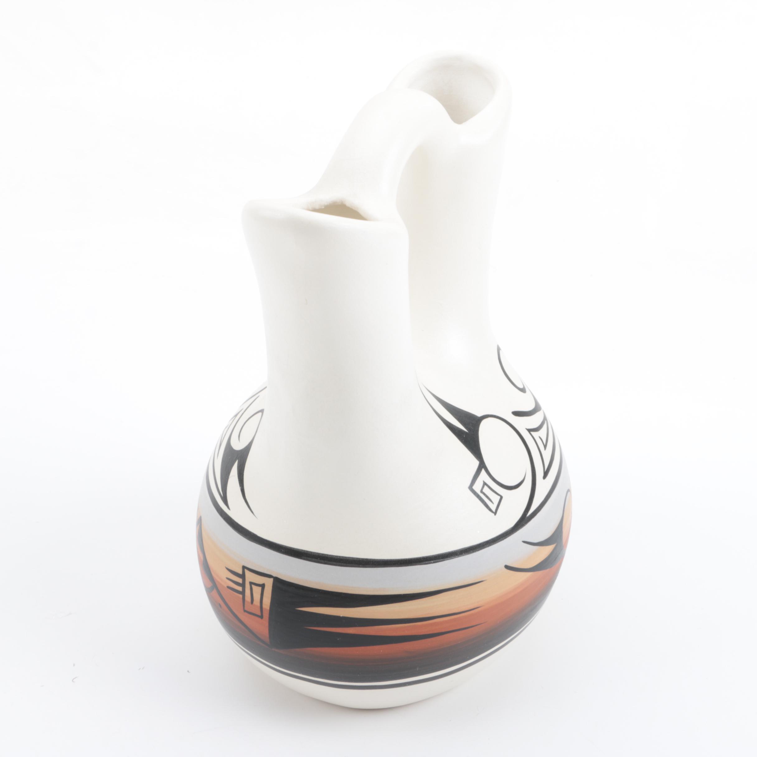 Signed Navajo Pottery Wedding Vase